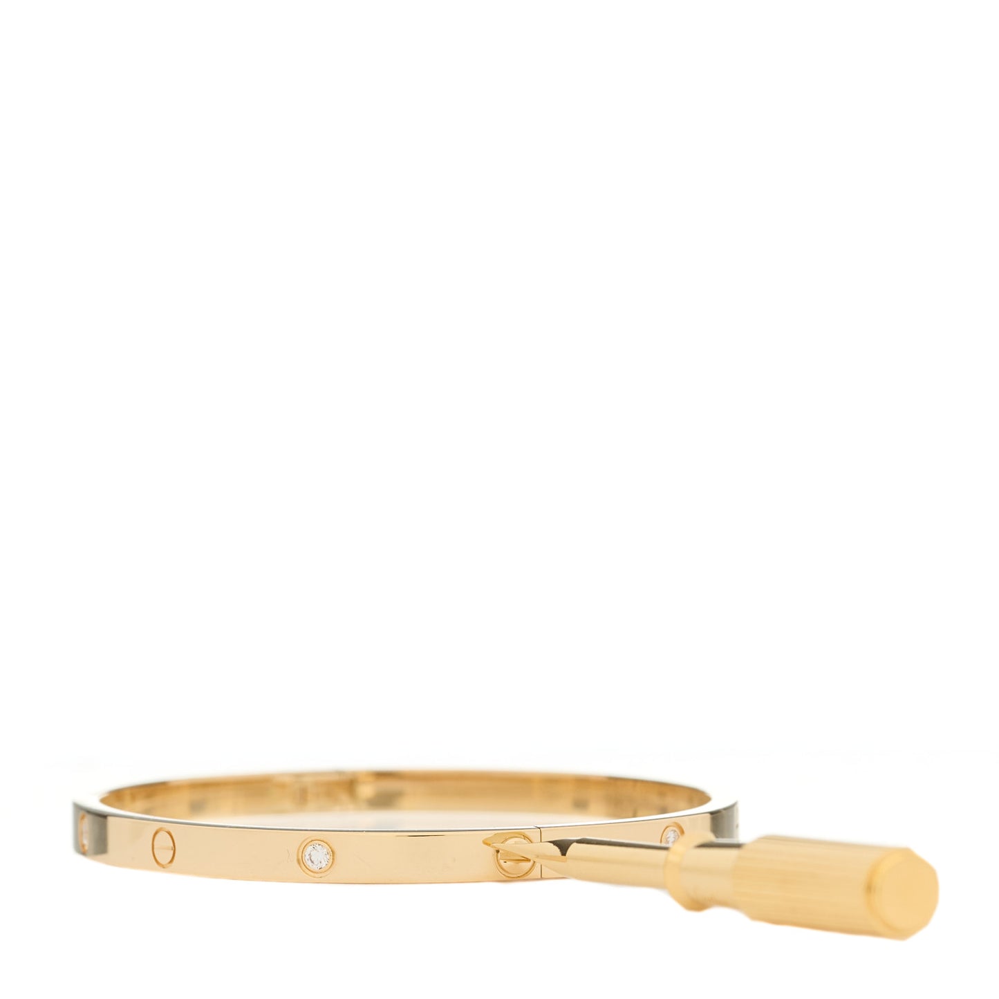 18K Yellow Gold 6 Diamond Small LOVE Bracelet 16
