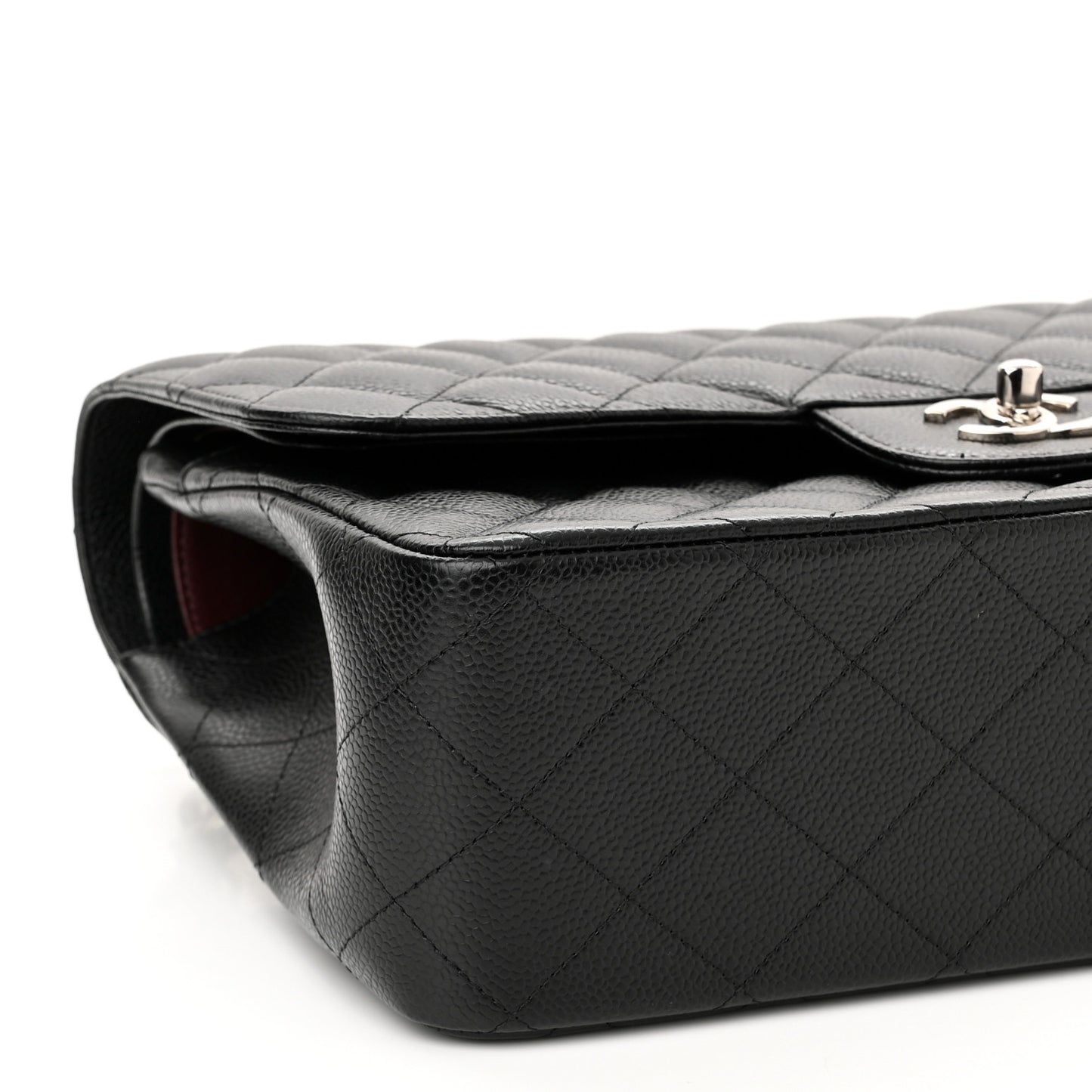 Caviar Quilted Jumbo Double Flap Black
