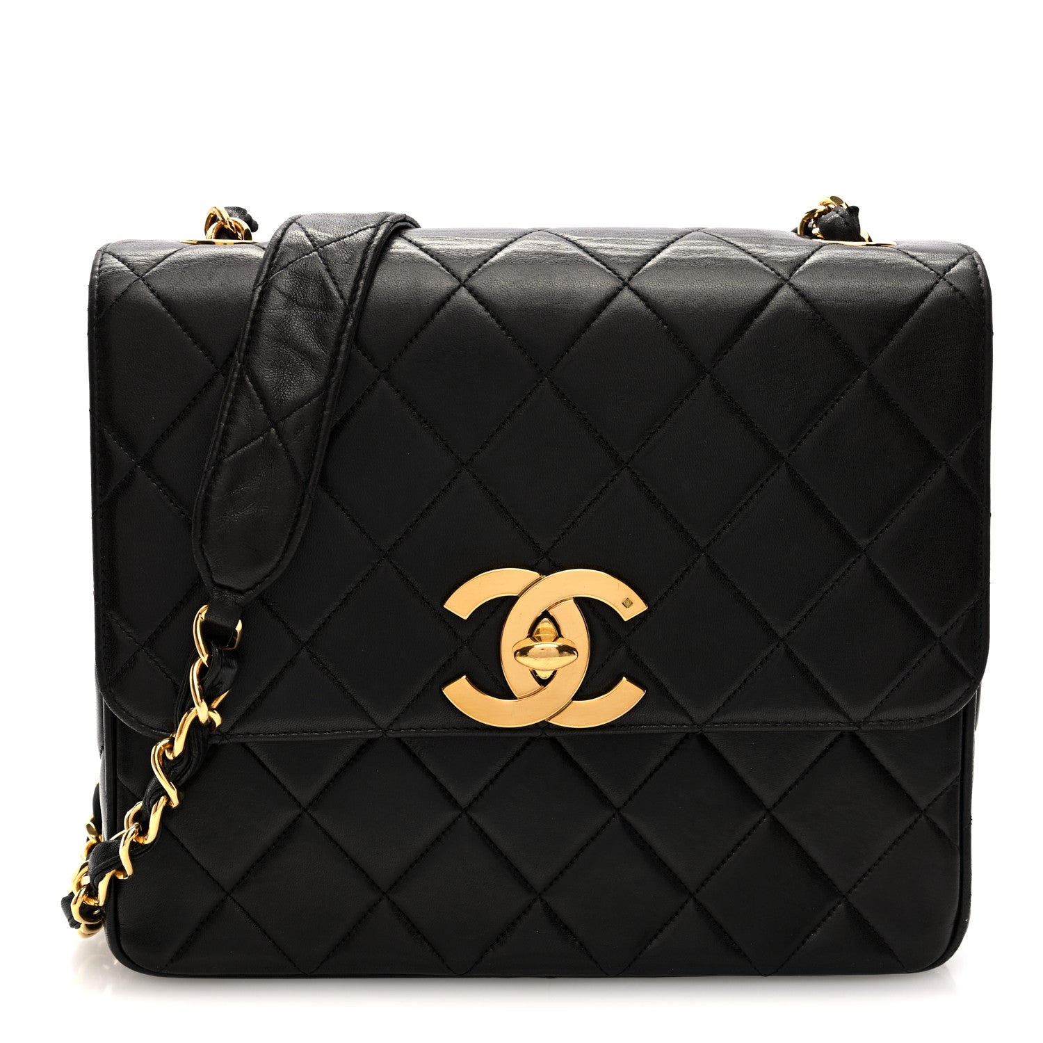 Chanel Lambskin Quilted Single Flap Shoulder Bag Black 1874060  display picture 1