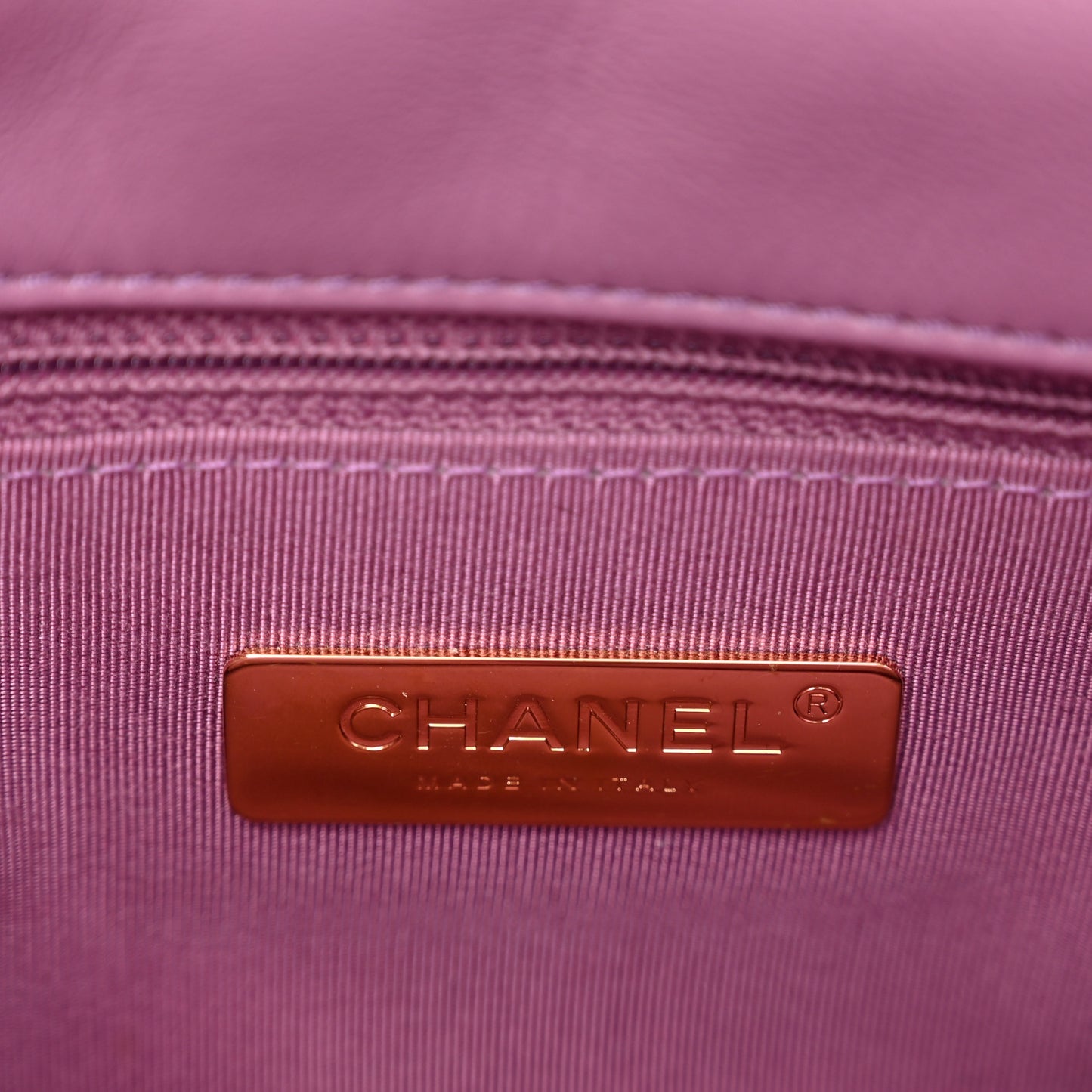 Lambskin Quilted Medium Chanel 19 Flap Purple