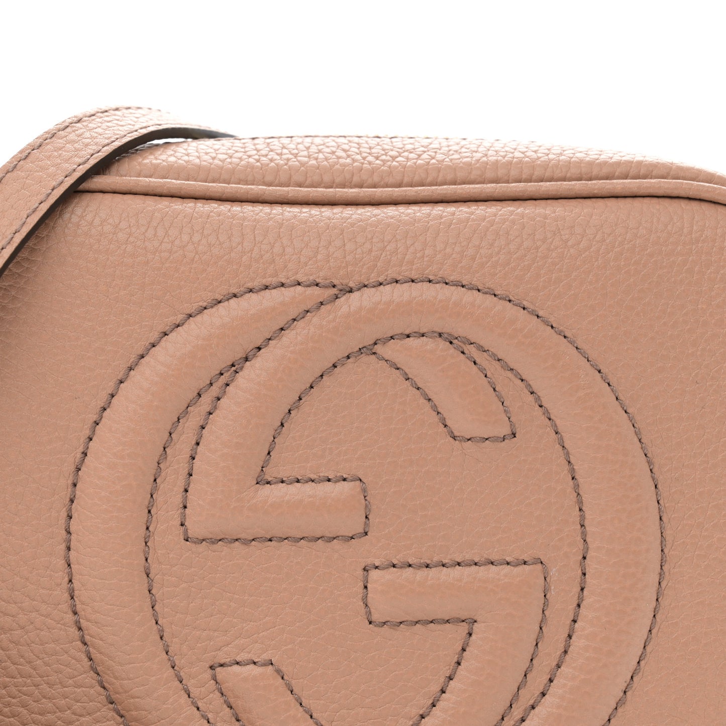 Pebbled Calfskin Small Soho Disco Bag Camelia