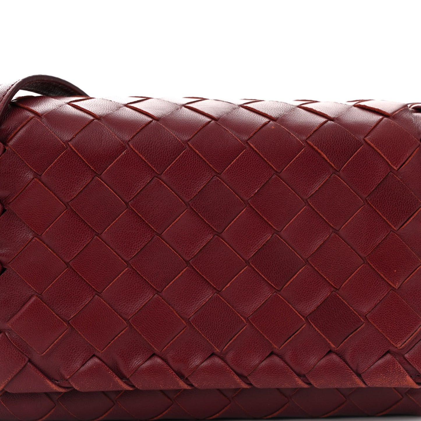 Nappa Intrecciato Mini Crossbody Barolo