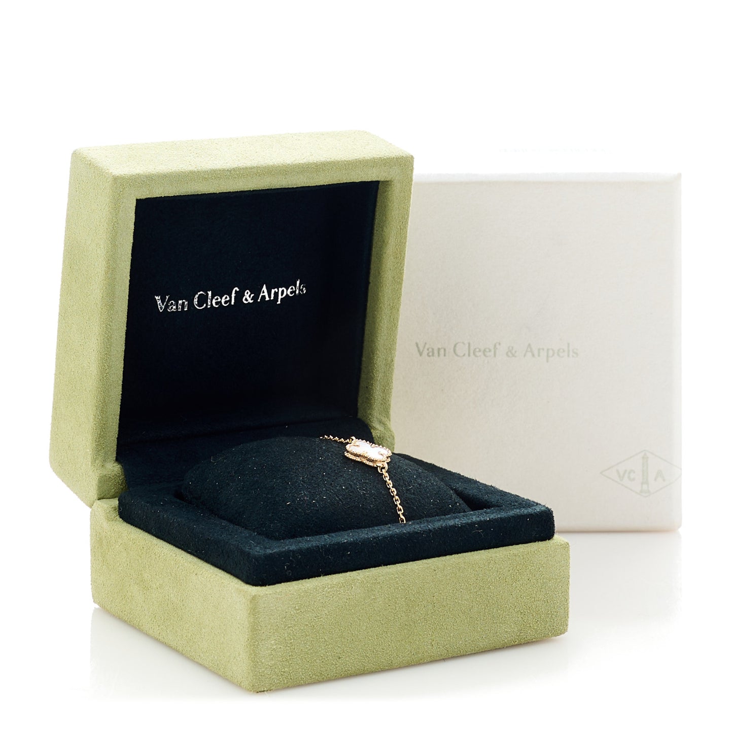 18K Yellow Gold Mother of Pearl Sweet Alhambra Bracelet