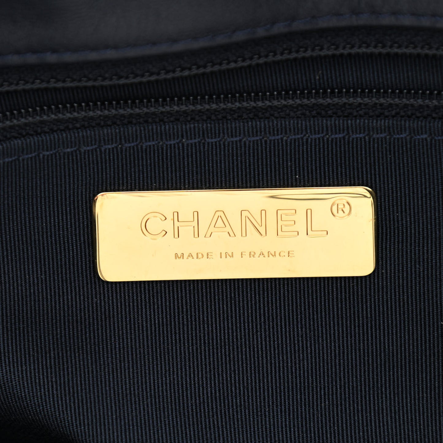 Goatskin Quilted Large Chanel 19 Flap Navy