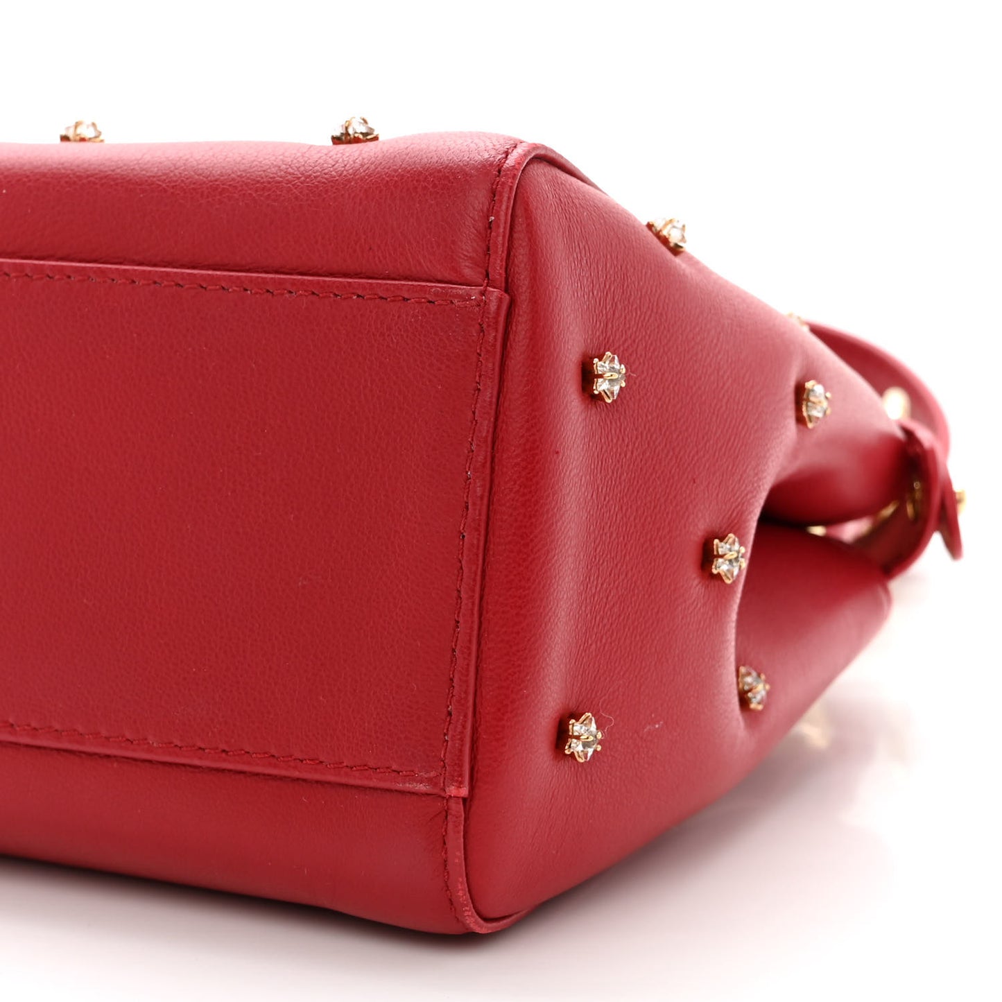Nappa Crystal Stars Studded XS Peekaboo Iconic Satchel Fragola