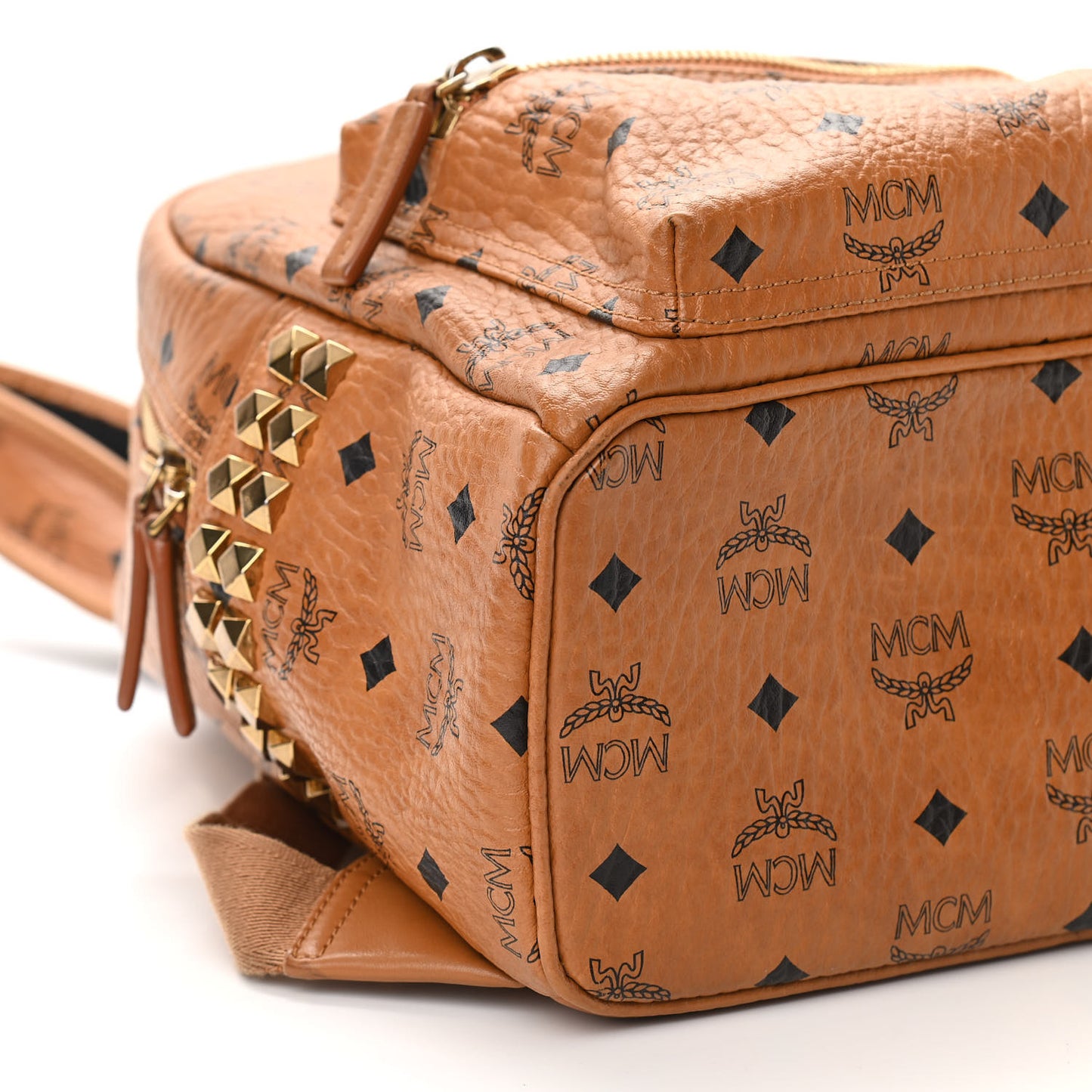Visetos Small Side Stud Stark Backpack Cognac