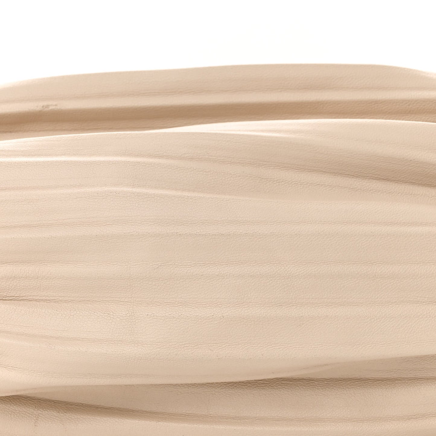 Lambskin Pleated Bracelet Pouch Shoulder Bag White