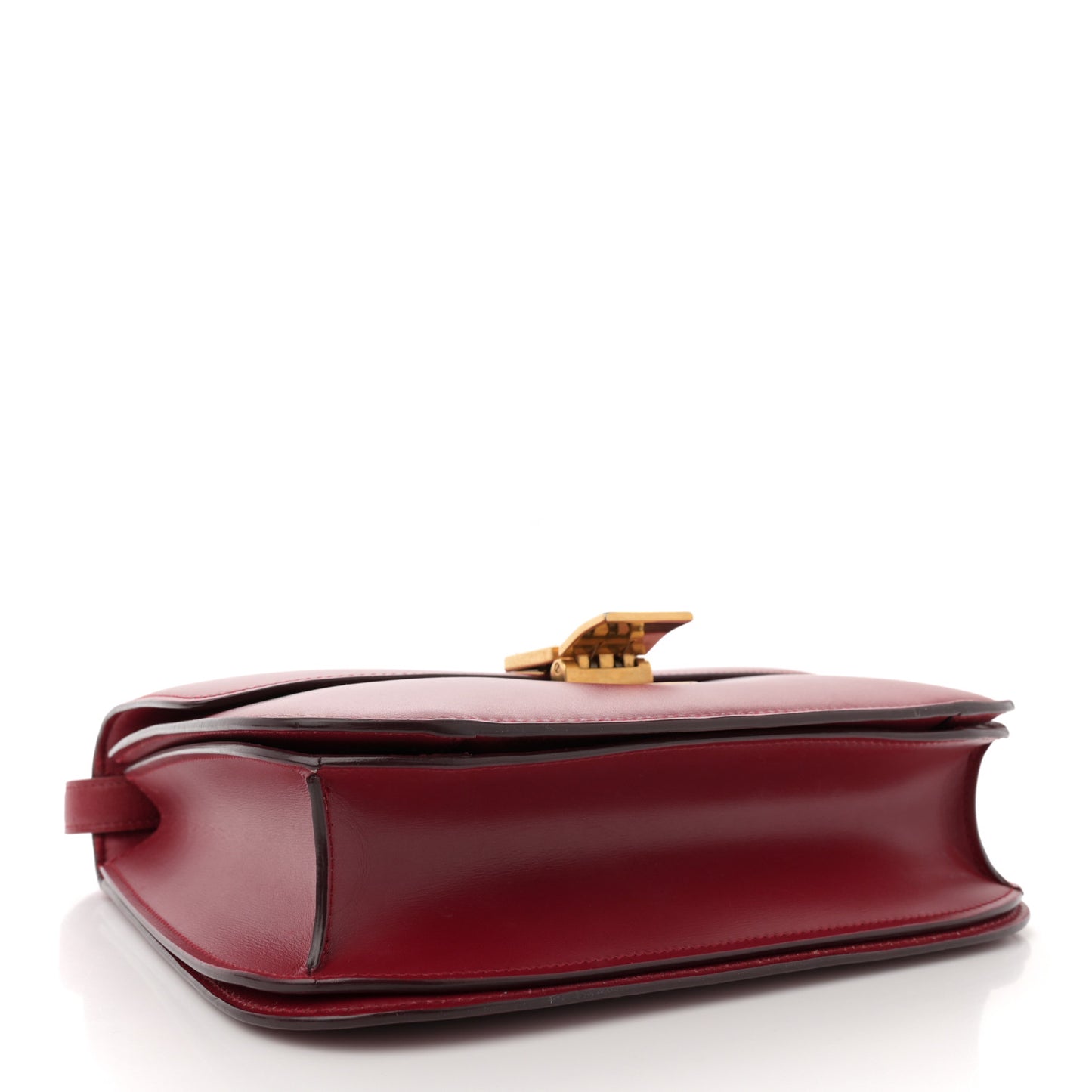 Box Calfskin Medium Classic Box Flap Bag Burgundy