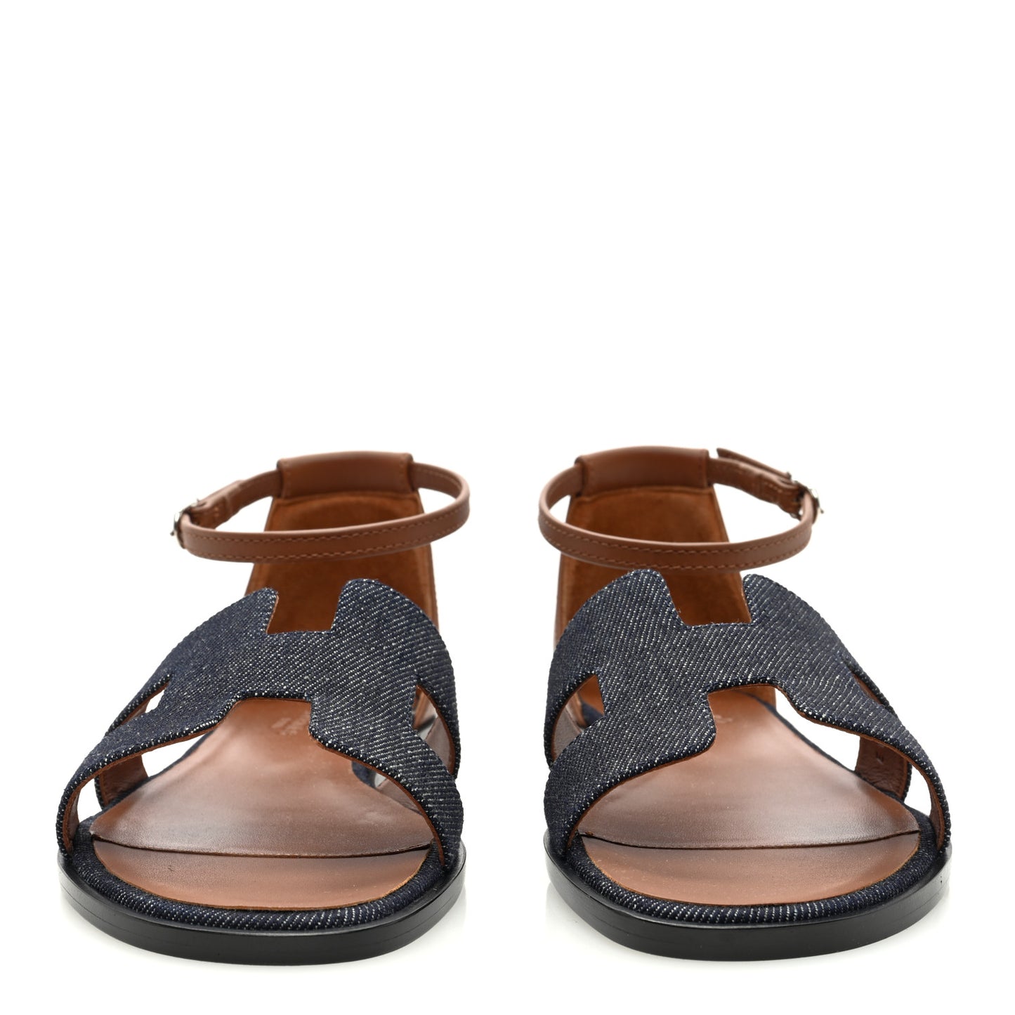 Denim Santorini Sandals 38 Bleu Brut Gold