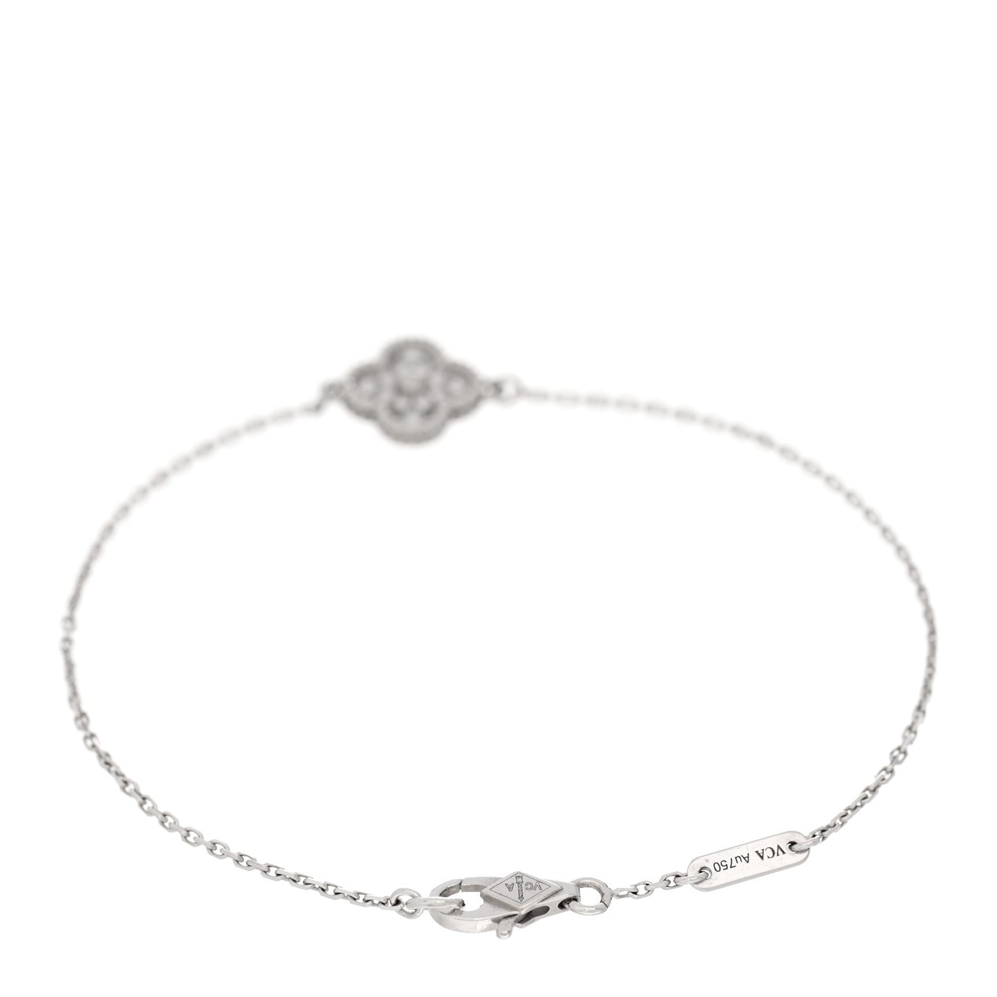 18K White Gold Diamond Sweet Alhambra Bracelet