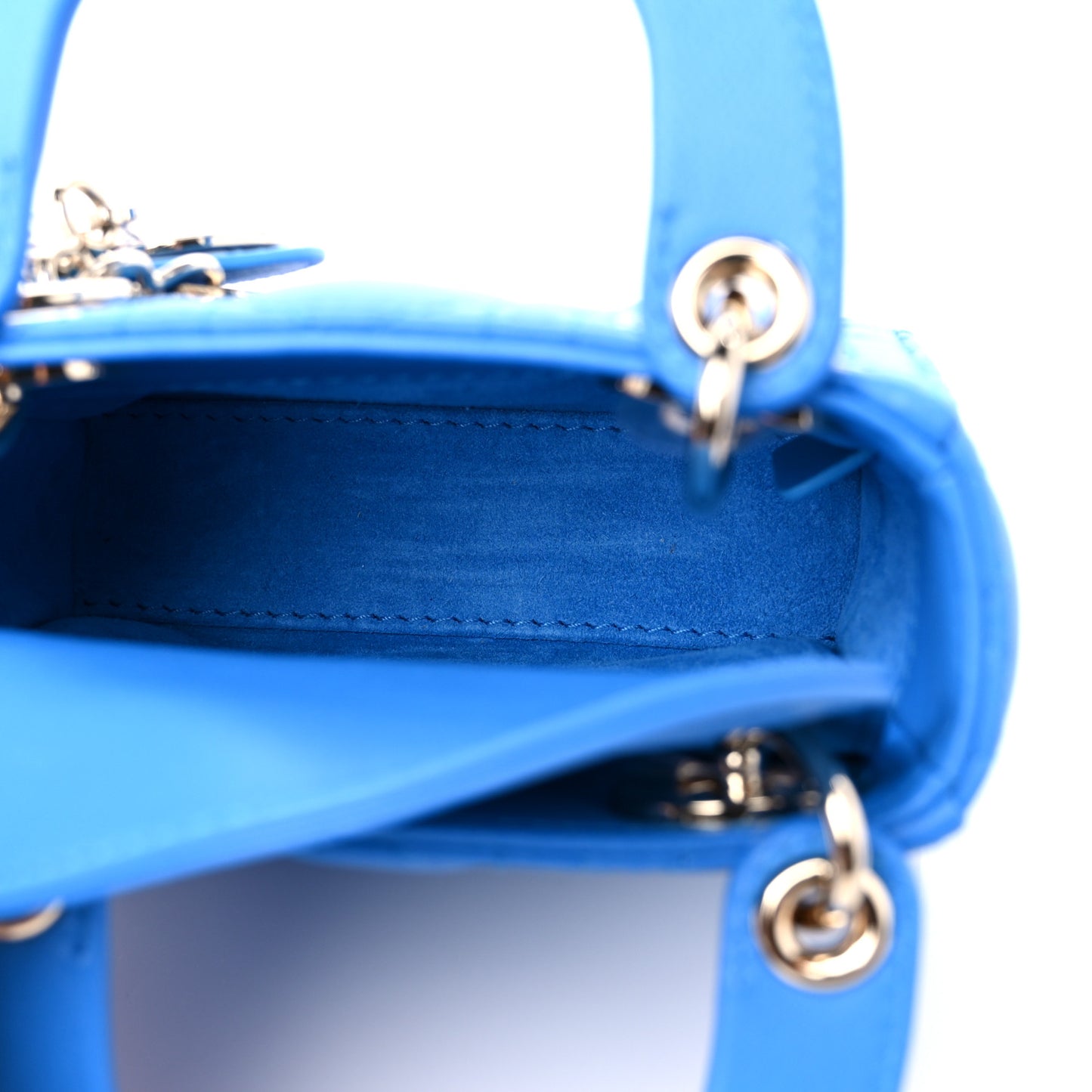 Lambskin Cannage Micro Lady Dior Blue