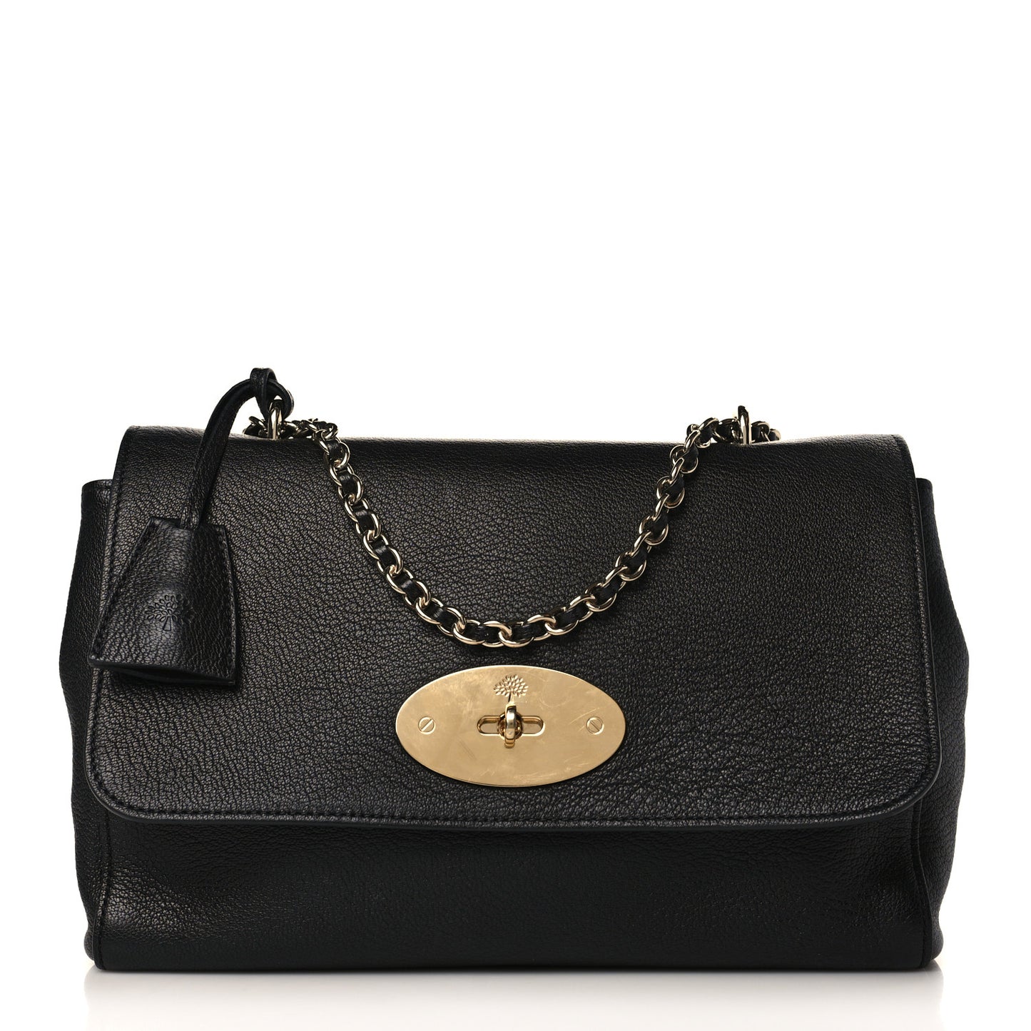 Small Classic Grain Calfskin Medium Lily Black