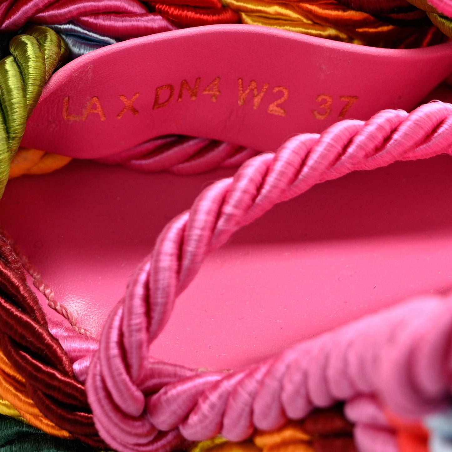 Calfskin Rockstud Ankle Strap Torchon Espadrille 25/115mm Wedge Sandals 37 Feminine Pink Multicolor