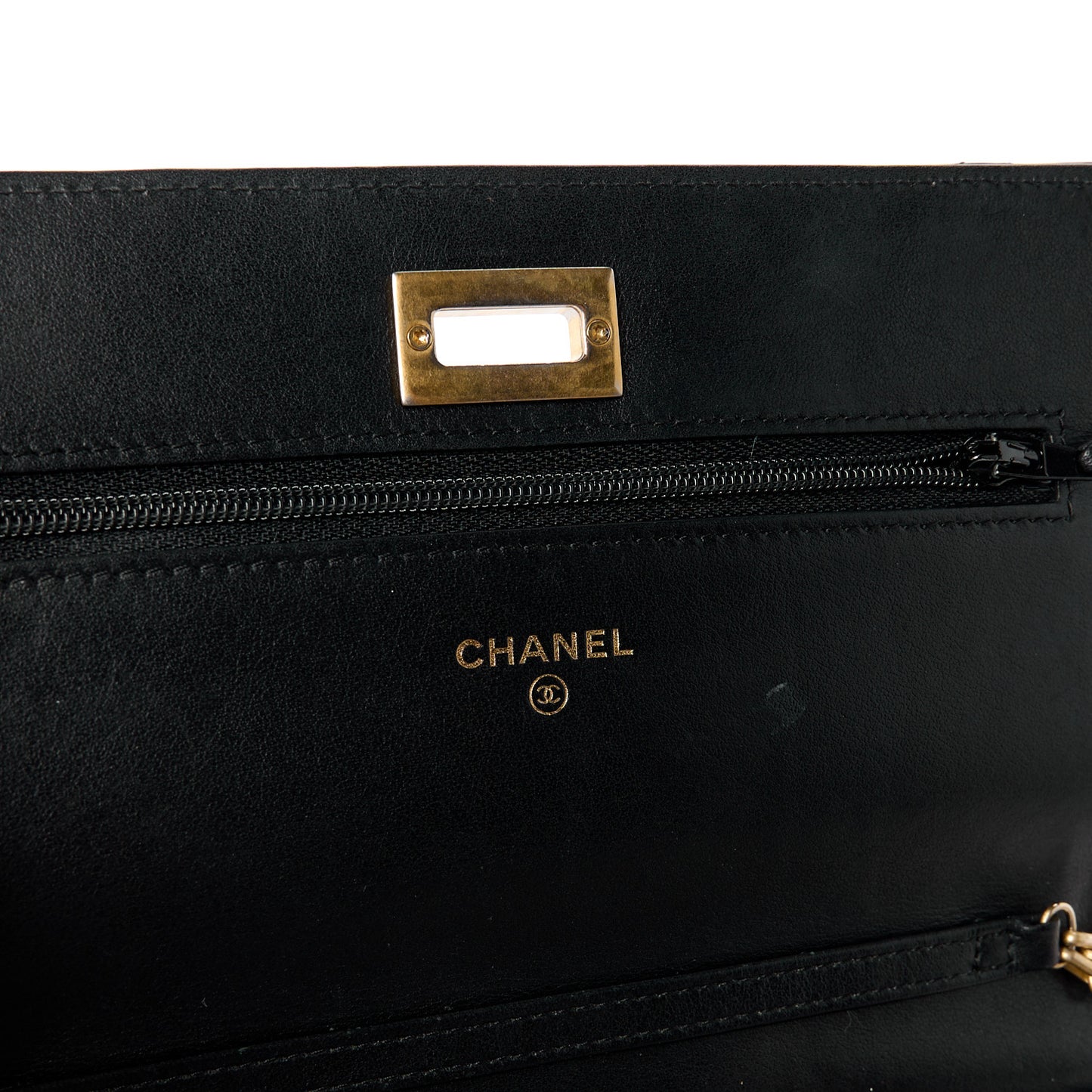 Aged Calfskin Quilted Reissue Wallet On Chain WOC Black