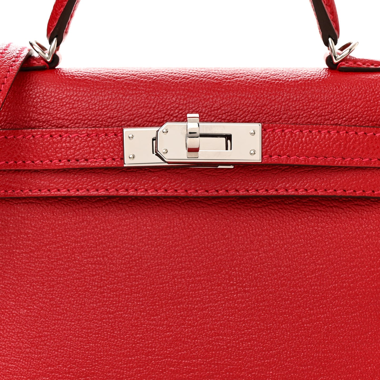 Chevre Mysore Verso Mini Kelly Sellier 20 Rouge Vif Rose Confetti