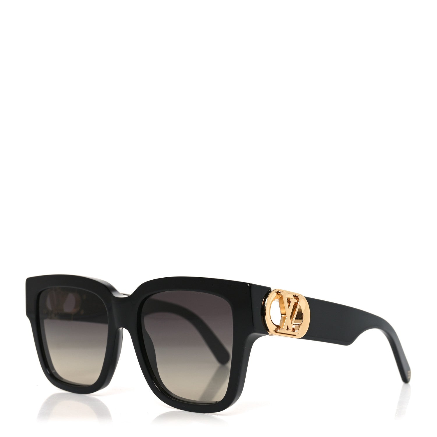 Louis Vuitton Acetate LV Link PM Square Sunglasses Z1566W Black