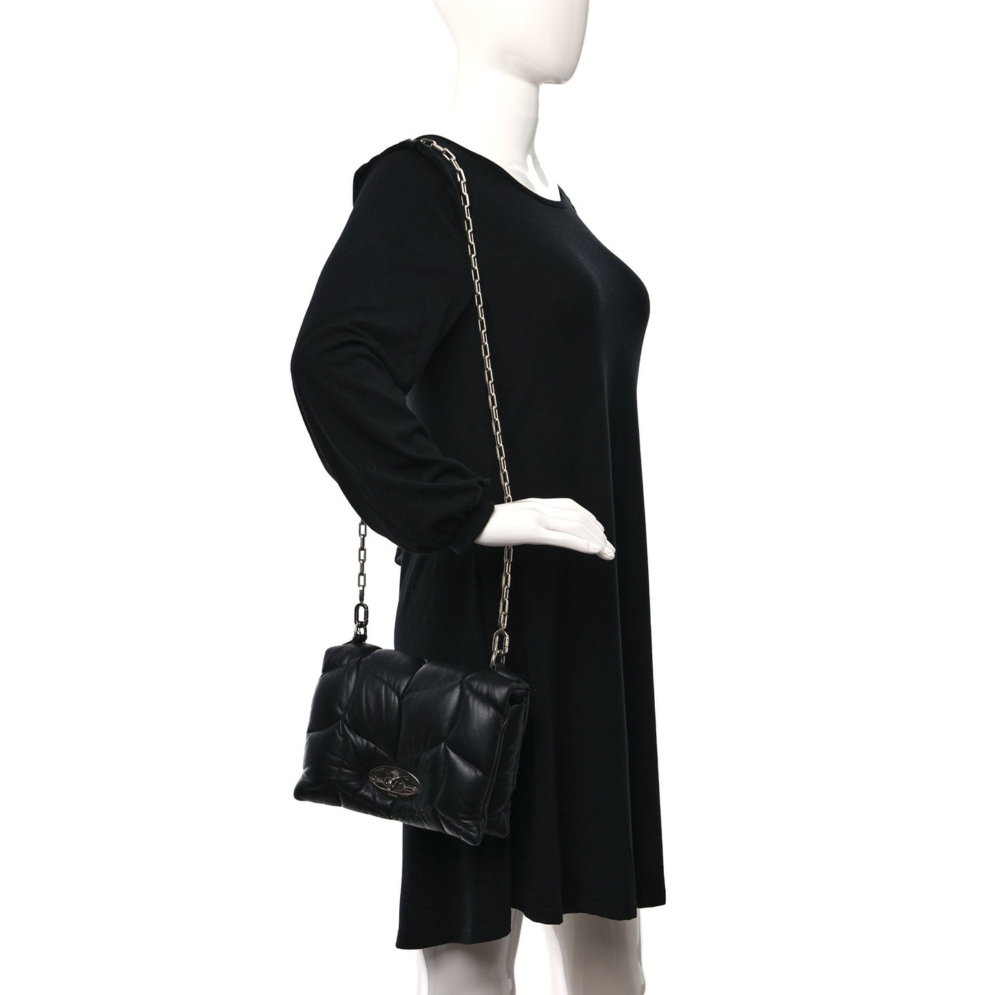 Nappa Pillow Quilted Little Softie Bag Black