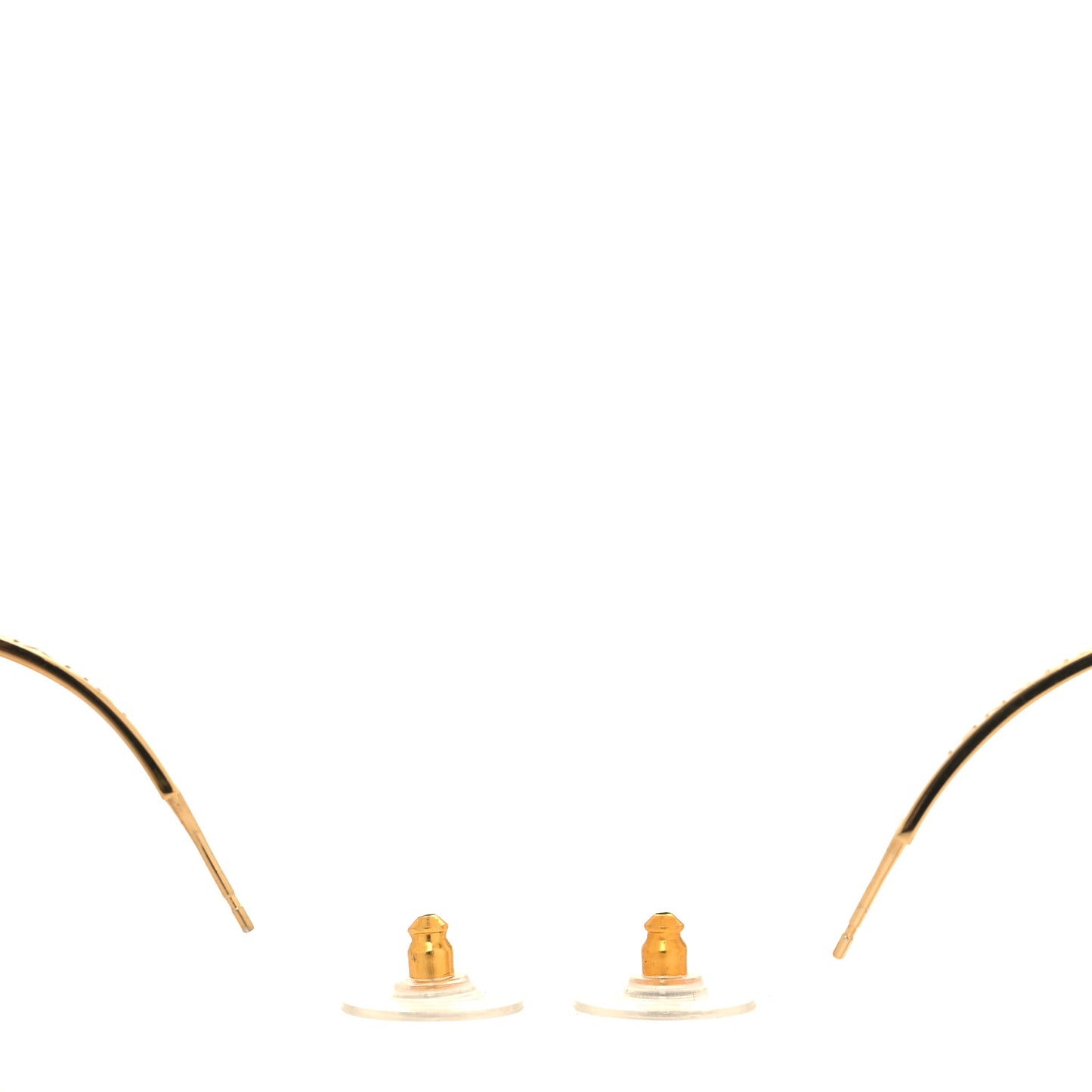 Metal Transparent Resin CC Hoop Earrings Gold