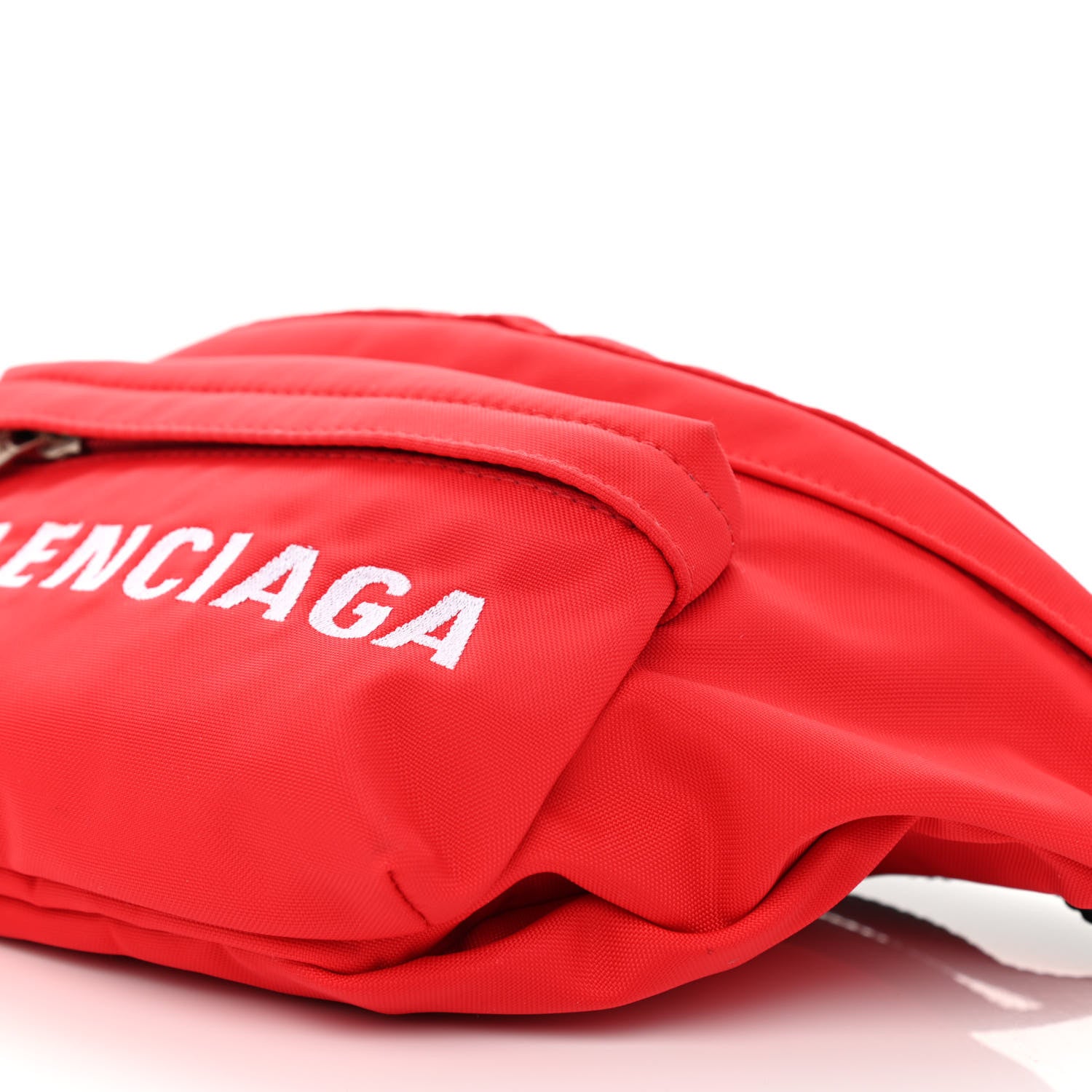 Balenciaga Sport Nylon Logo Embroidered Wheel Beltpack Bright Red White 10 of 10
