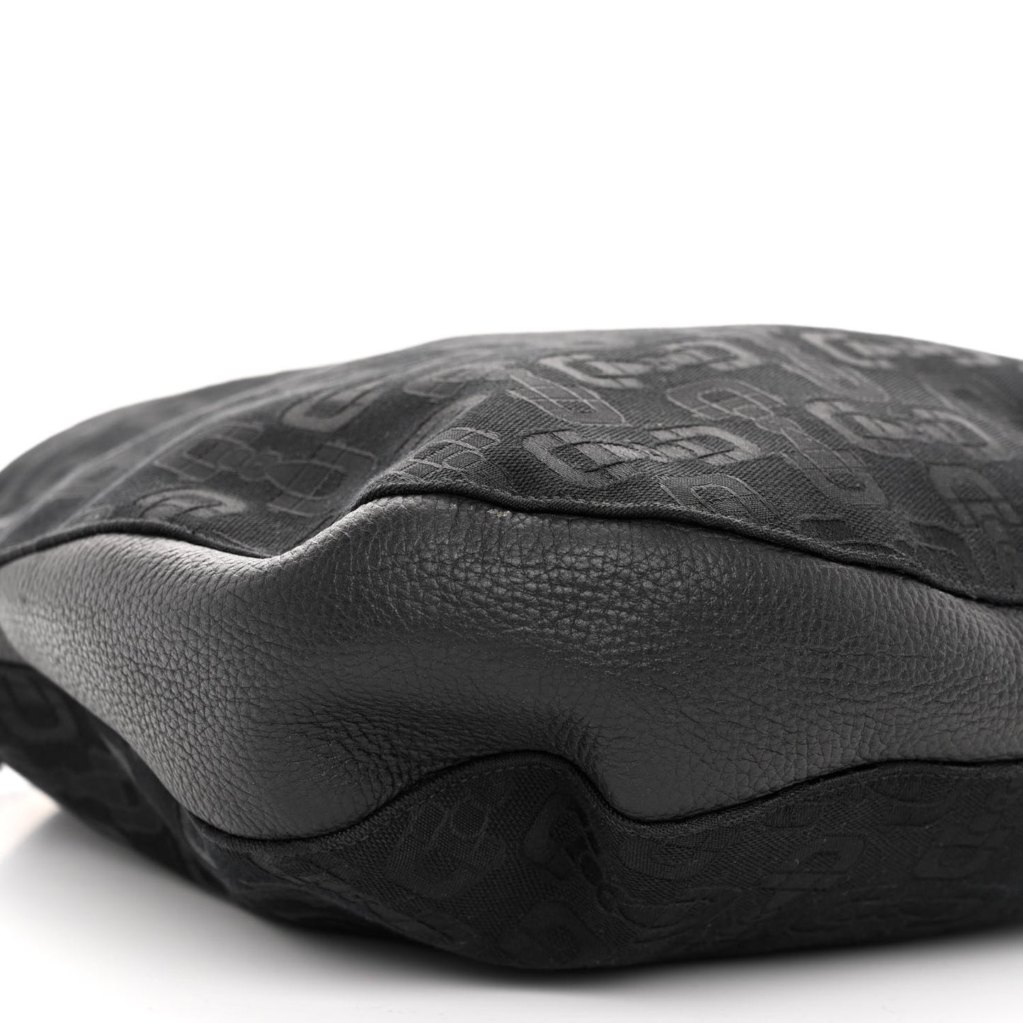 Canvas Horsebit Print Hobo Black