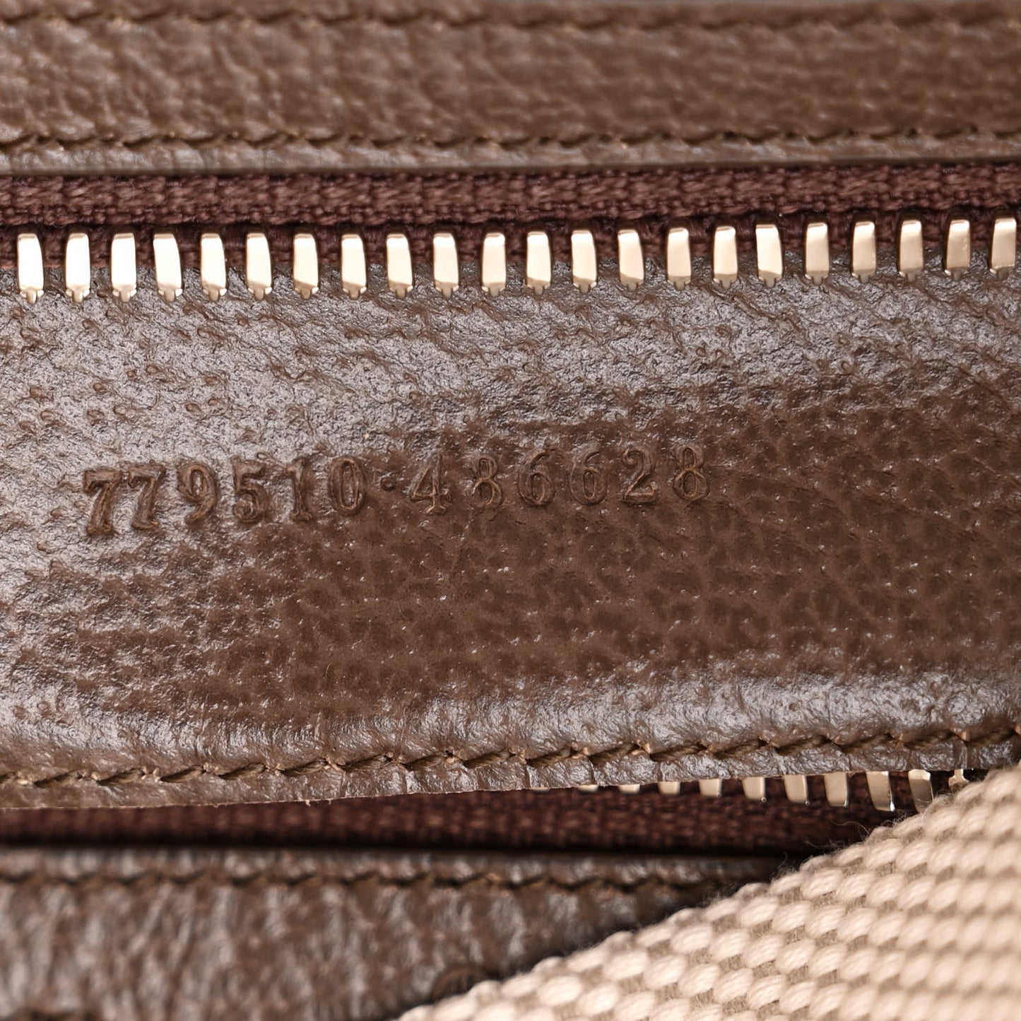 Canvas Logo Embossed Ophidia Tote Beige