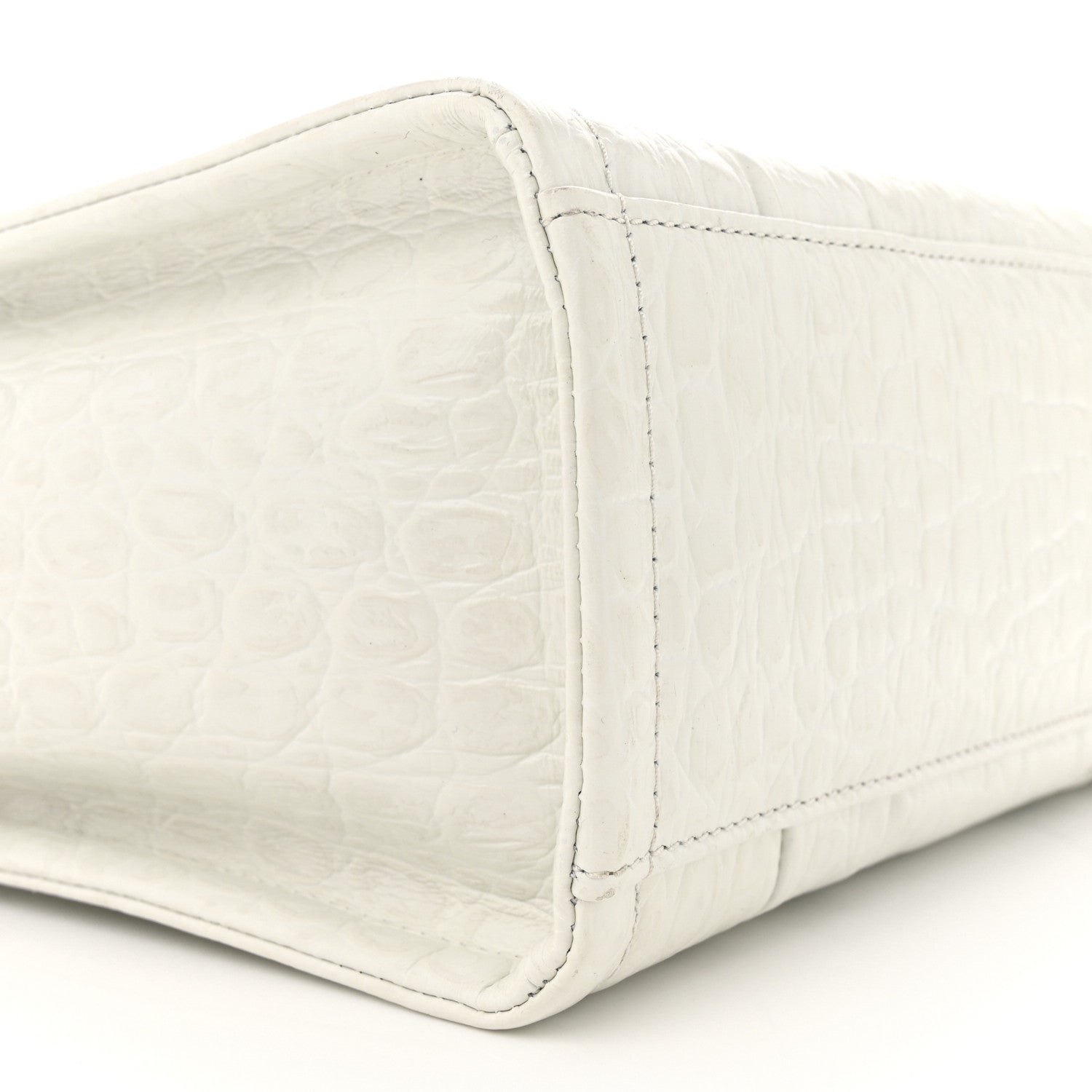Marc Jacobs Croc Embossed Medium The Tote Bag White 9 of 13
