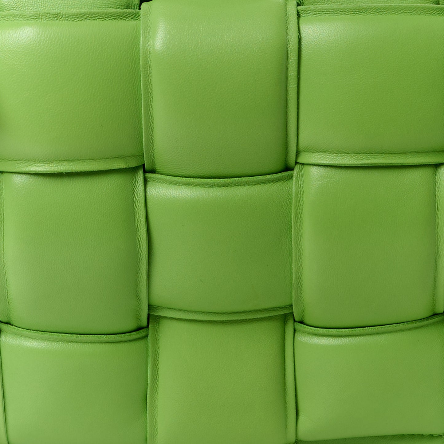 Nappa Maxi Intreccio Padded Cassette Crossbody Bag Acid Green