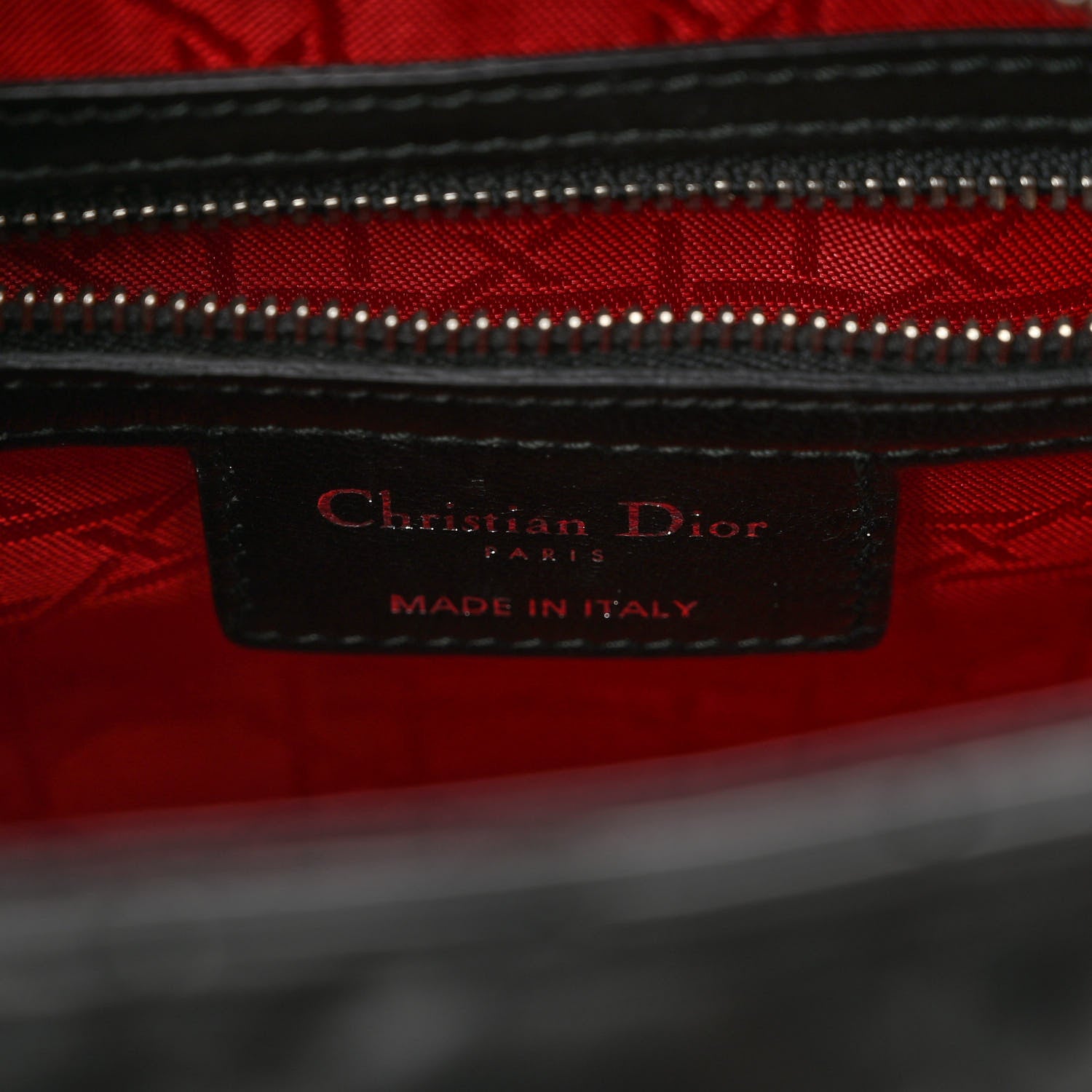 Christian Dior Lambskin Cannage Medium Lady Dior Black 6 of 10