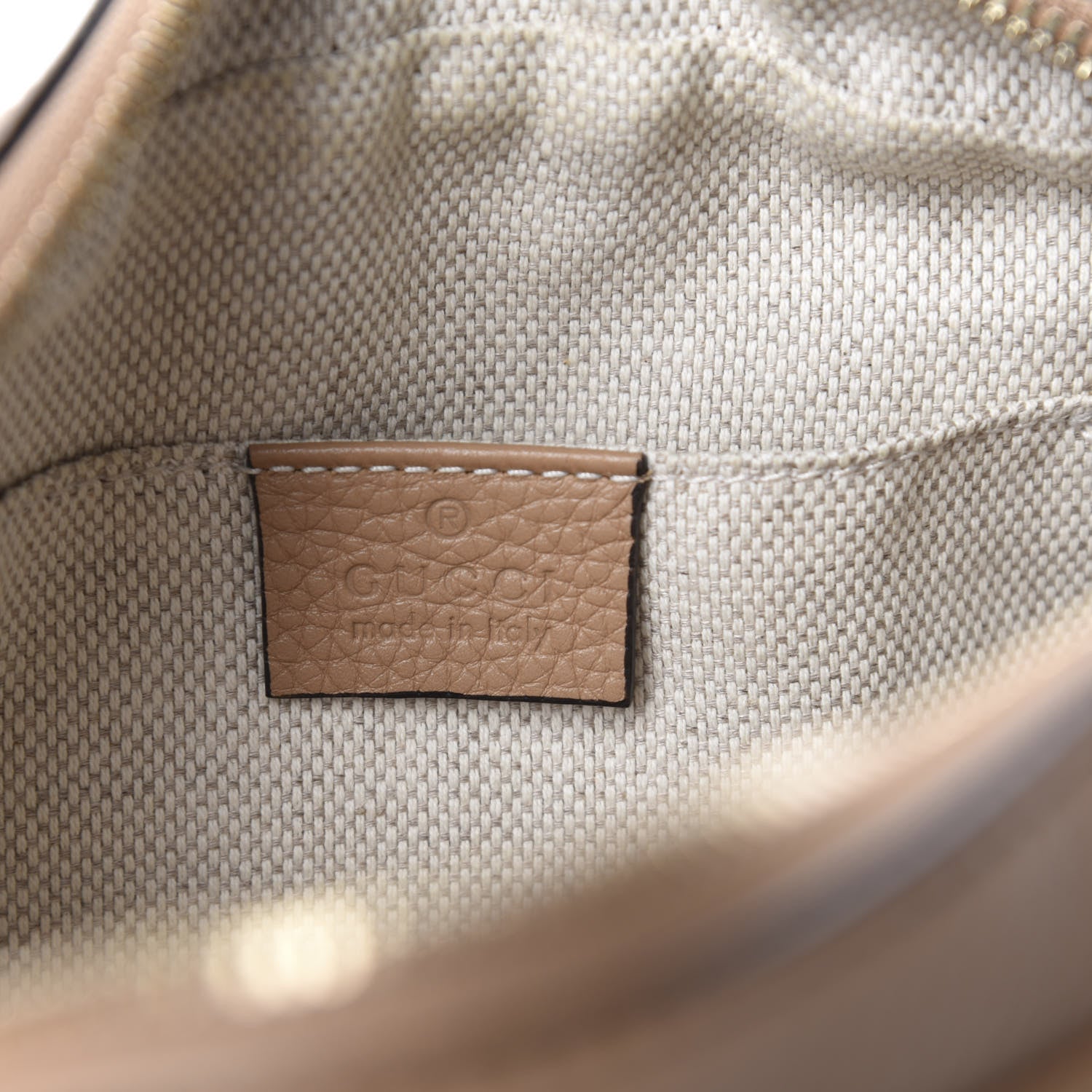 Gucci Pebbled Calfskin Small Soho Disco Bag Camelia 8 of 10