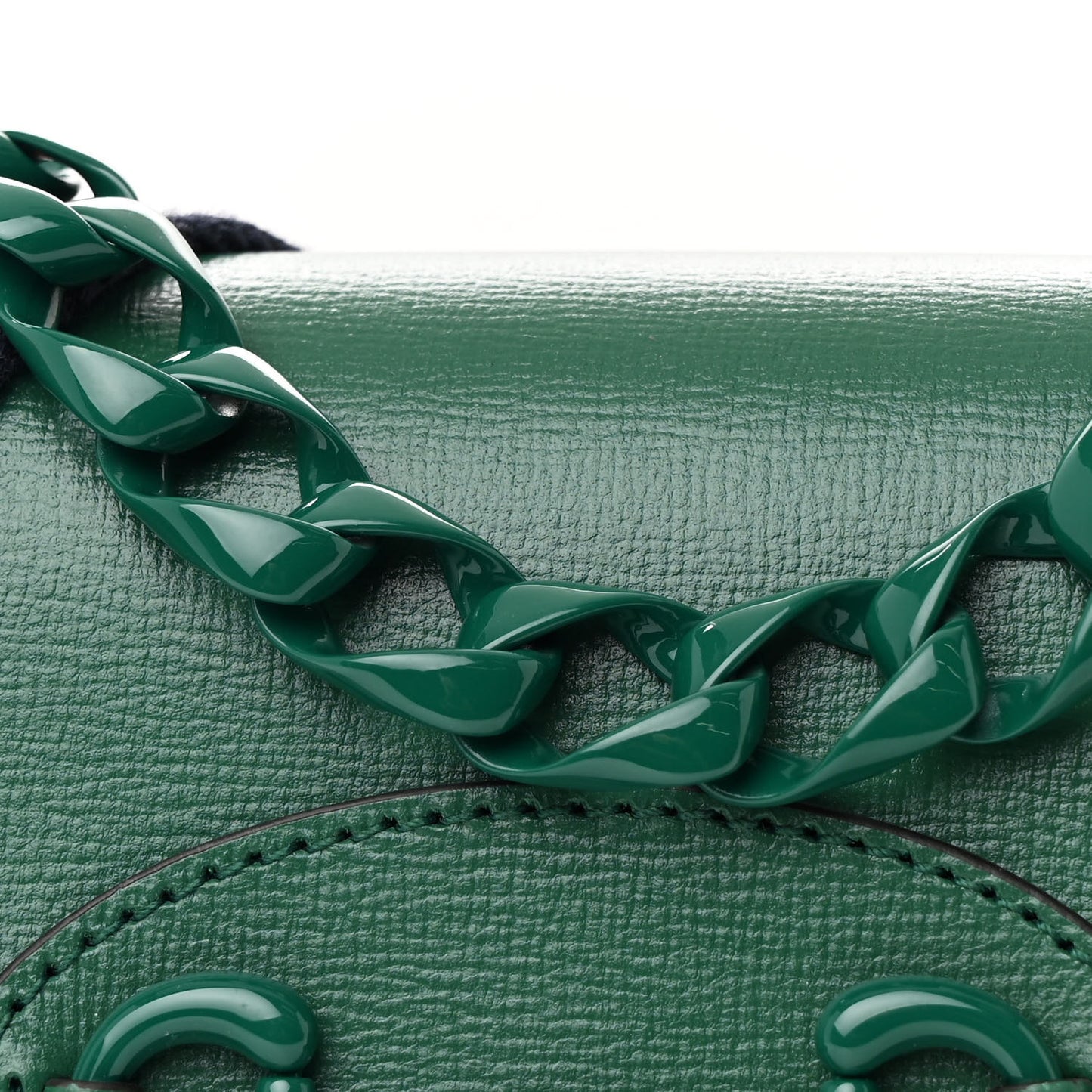 Azalea Calfskin Web Monochrome Mini Horsebit 1955 Chain Shoulder Bag Emerald