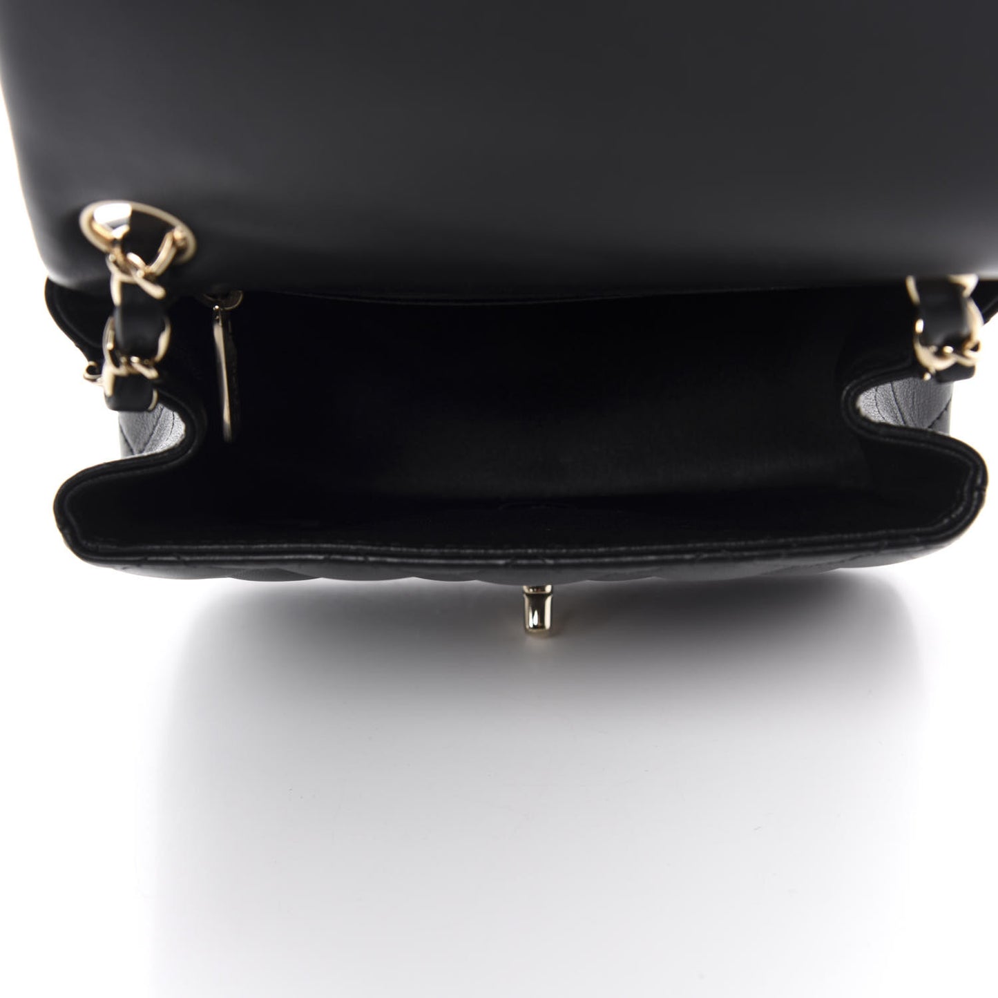 Lambskin Quilted Mini Square Flap Black