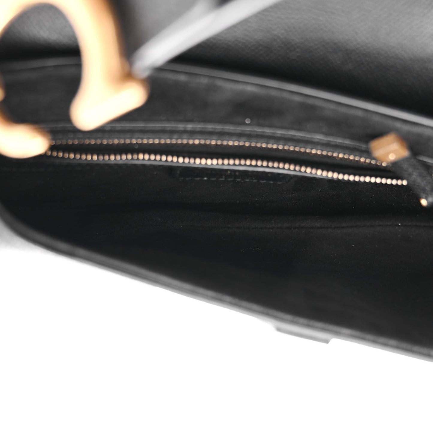 Grained Calfskin Saddle Bag Black