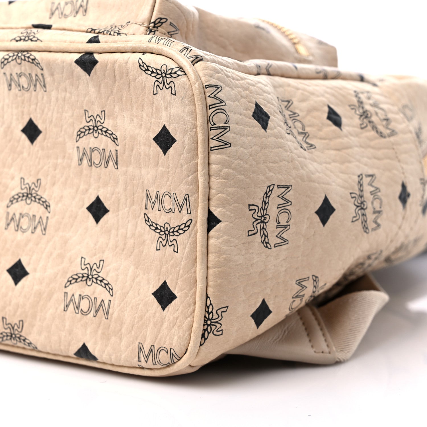 MCM Visetos Small Stark Rabbit Backpack Beige 8 of 11