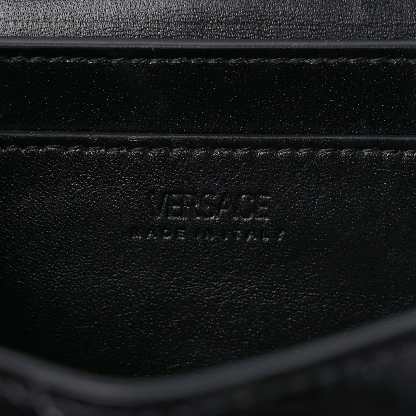 Calfskin Crocodile Embossed Greca Goddess Mini Shoulder Bag Black