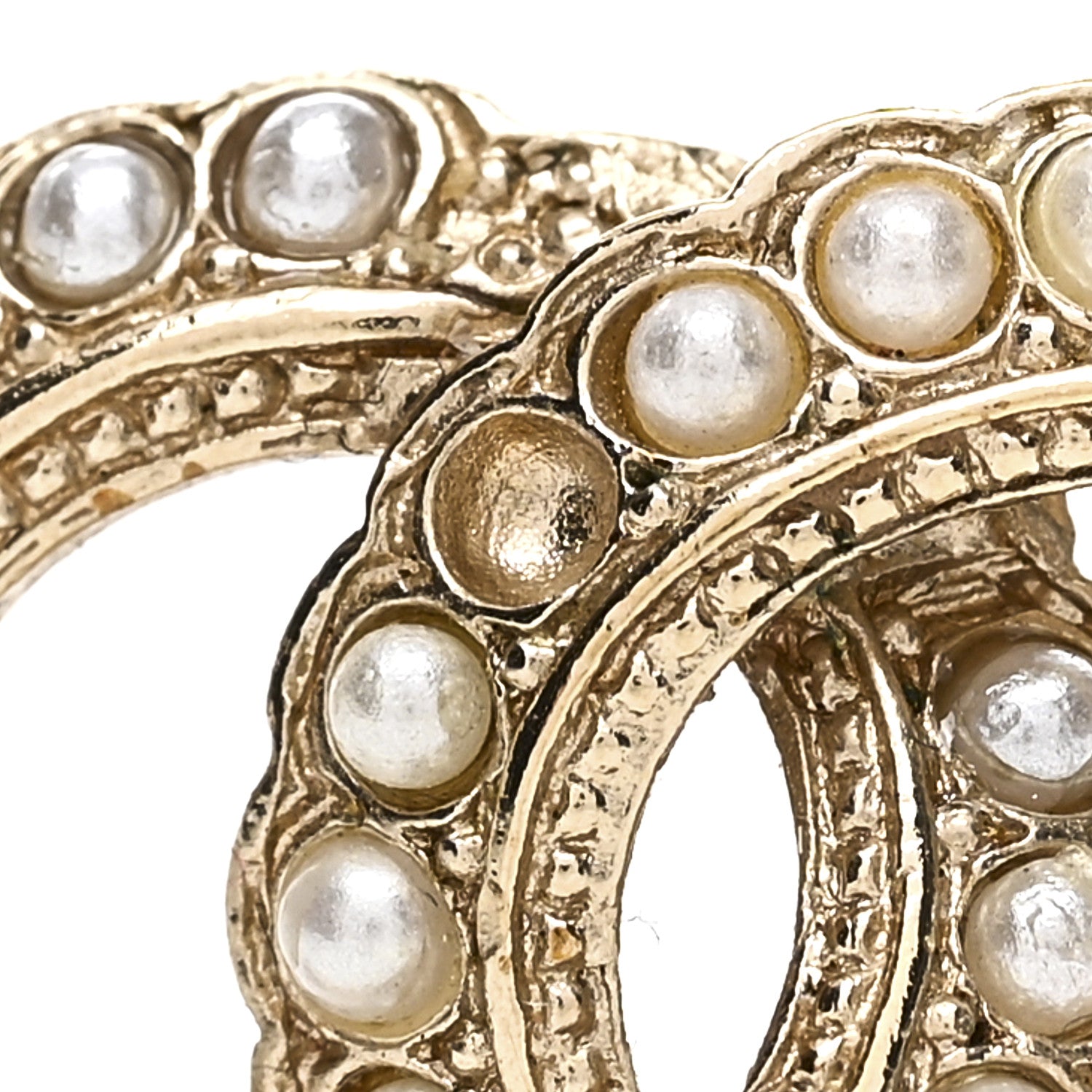 Chanel Pearl Queen of France CC Earrings Gold 6 of 8