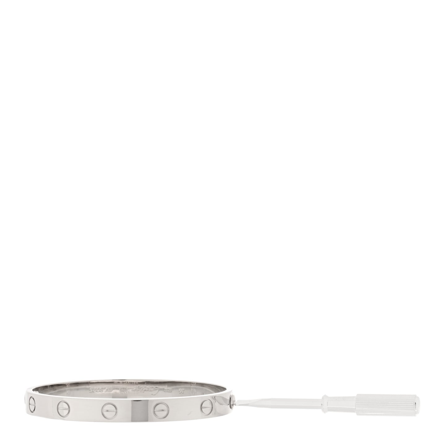 18K White Gold LOVE Bracelet 16