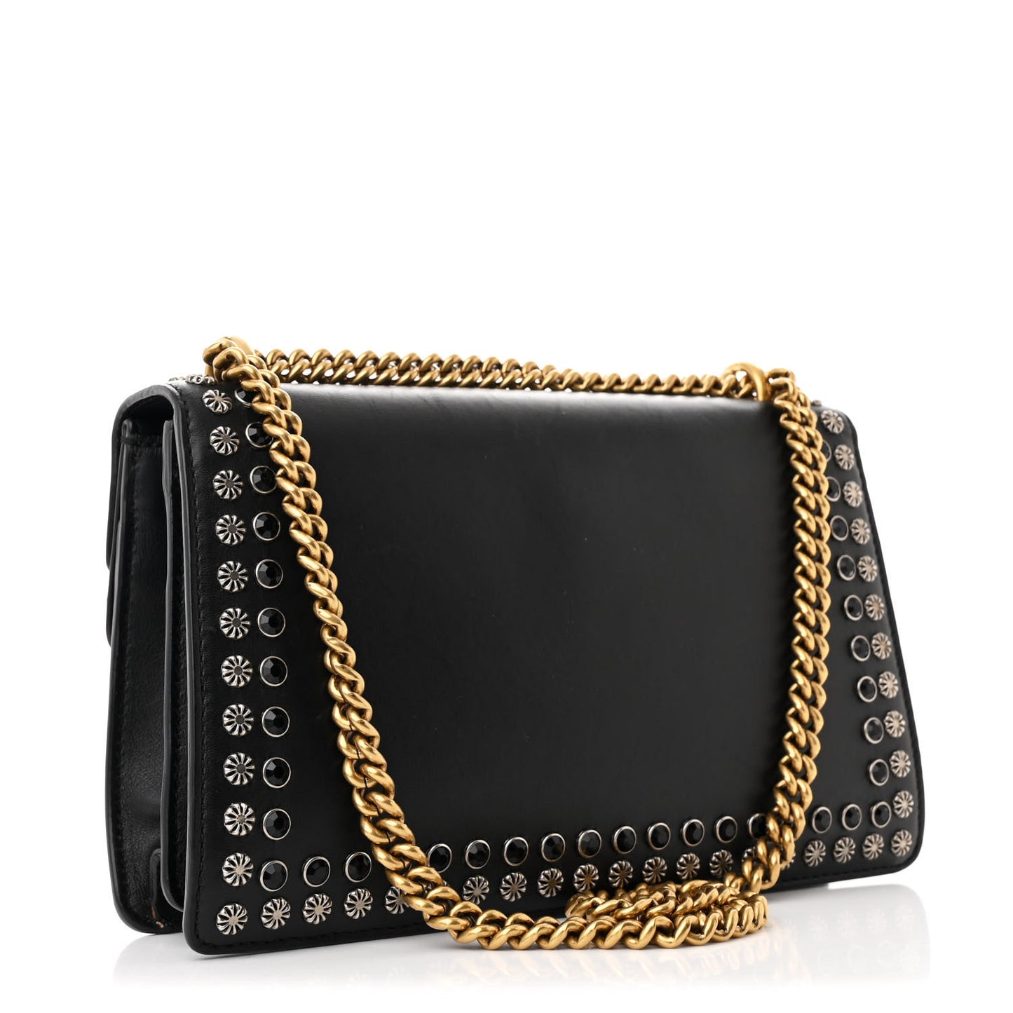Calfskin Studded Small Dionysus Shoulder Bag Black