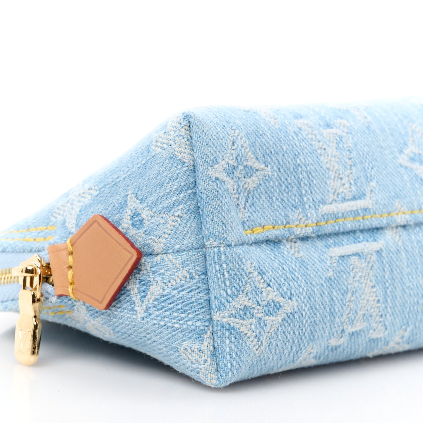LOUIS VUITTON Denim Monogram Pochette Cosmetique PM Sky Blue