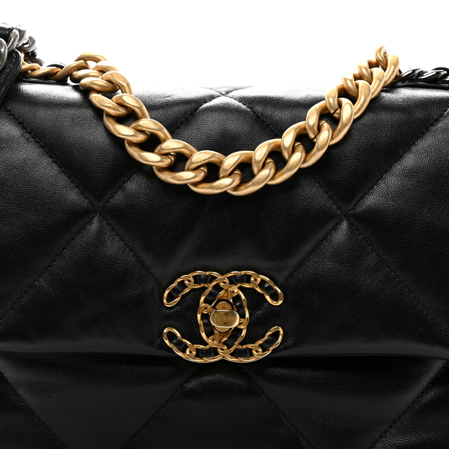 Lambskin Quilted Medium Chanel 19 Flap Black