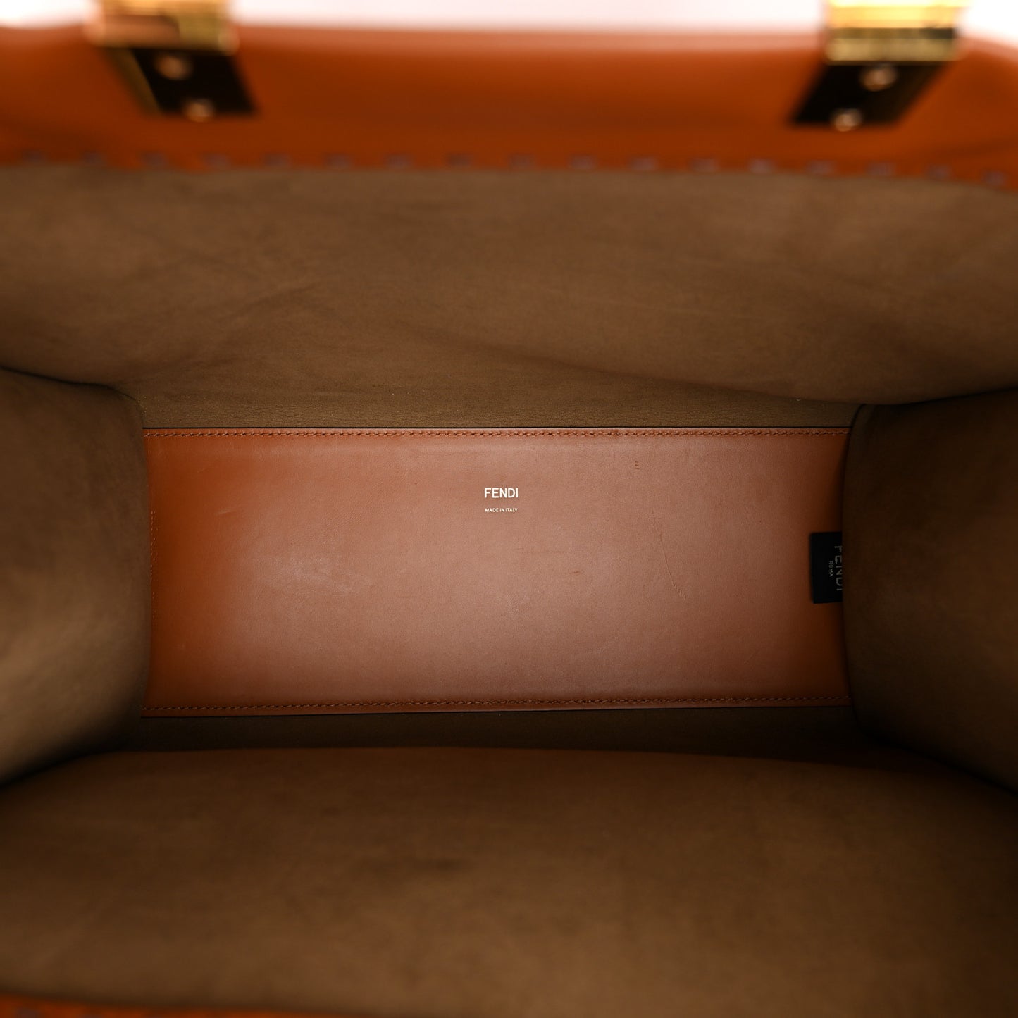 Vitello King Plexiglass Medium Fendi Sunshine Shopper Tote Cuoio