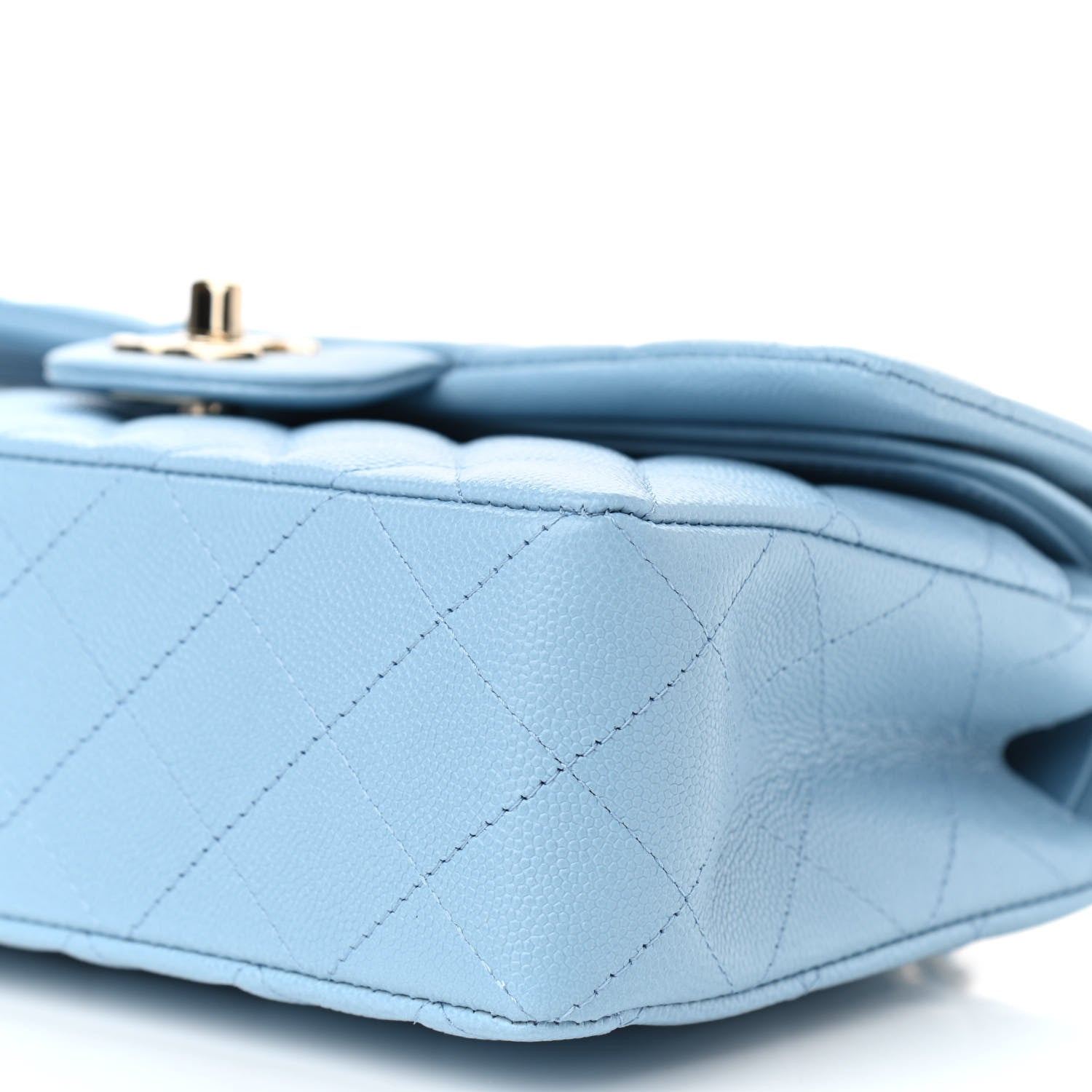 Chanel Caviar Quilted Small Double Flap Light Blue 9 of 10