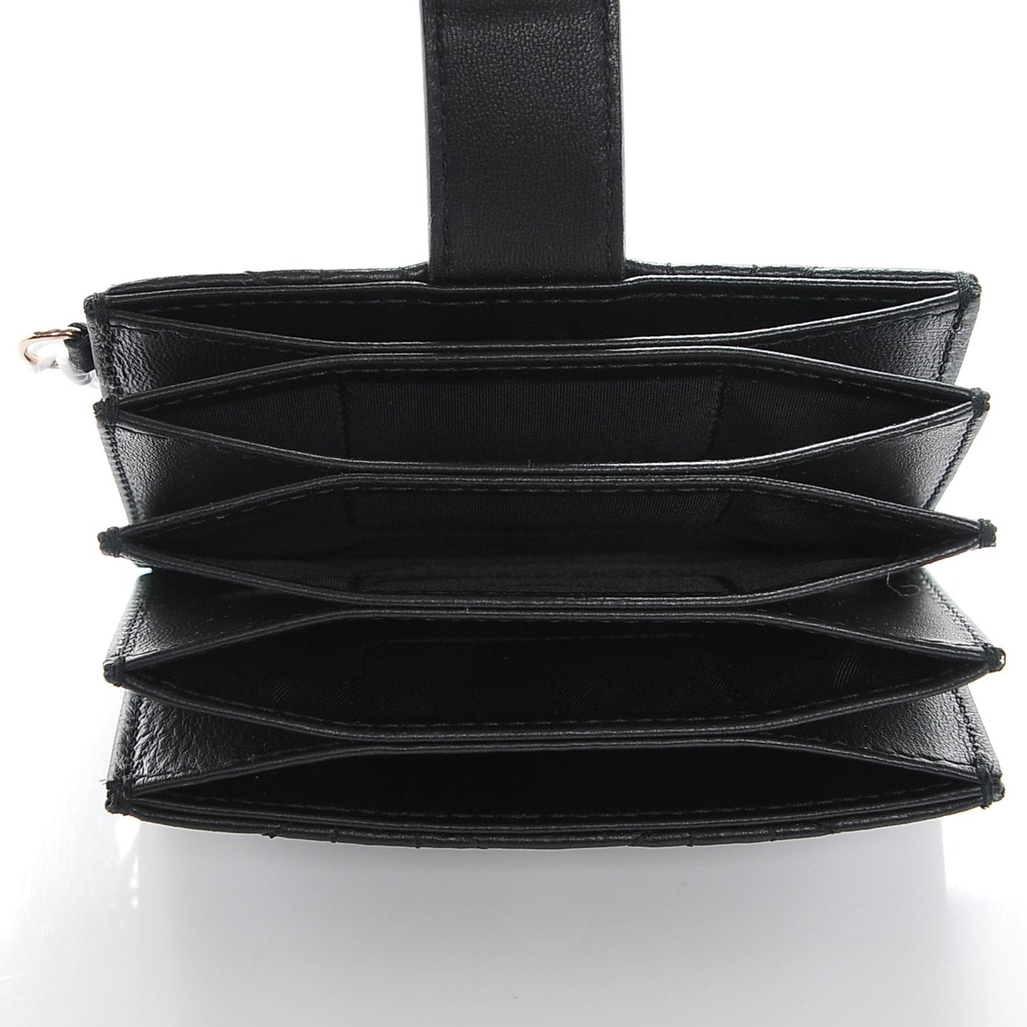 Lambskin Cannage Lady Dior 5-Gusset Card Holder Black