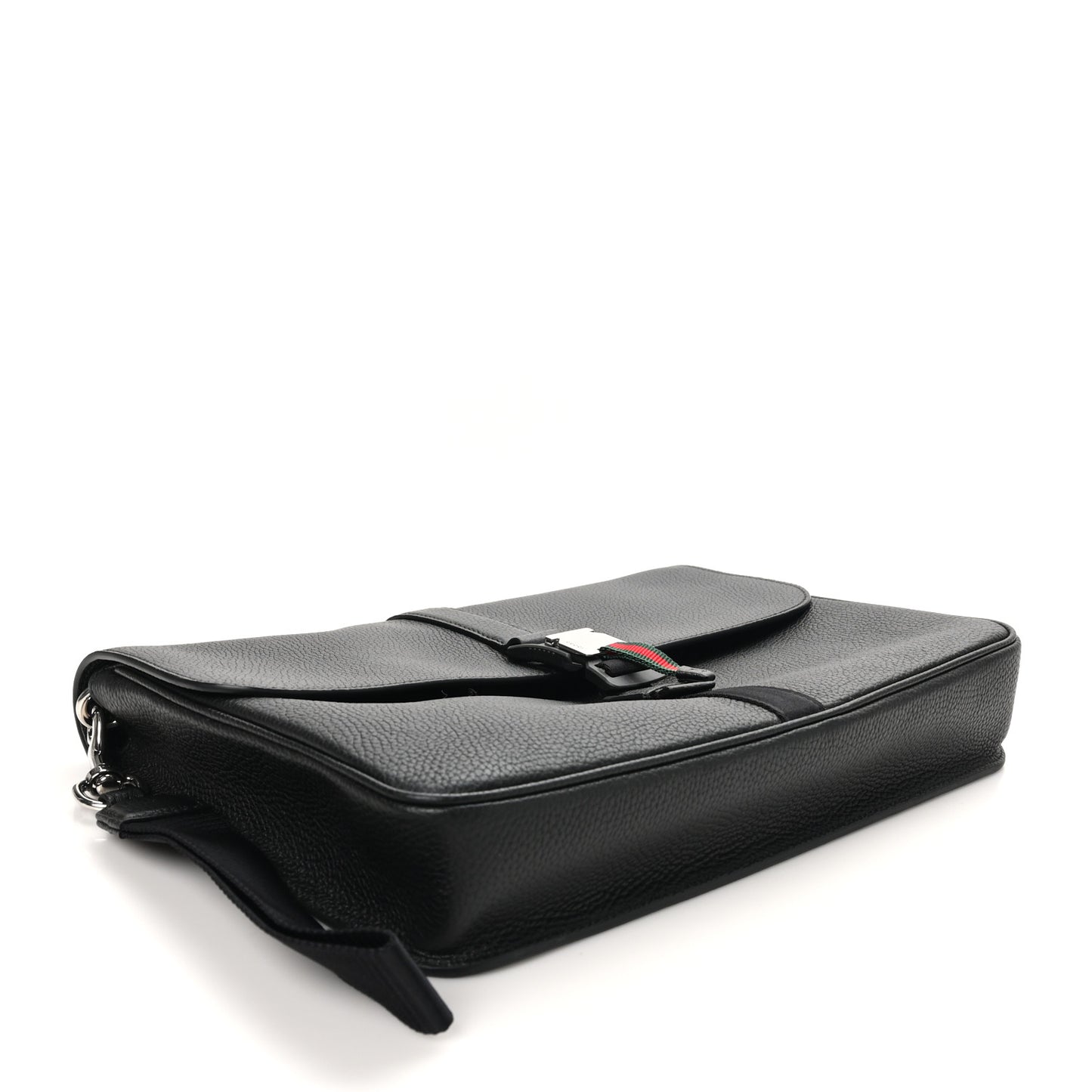 Calfskin Web Medium Business Case Black