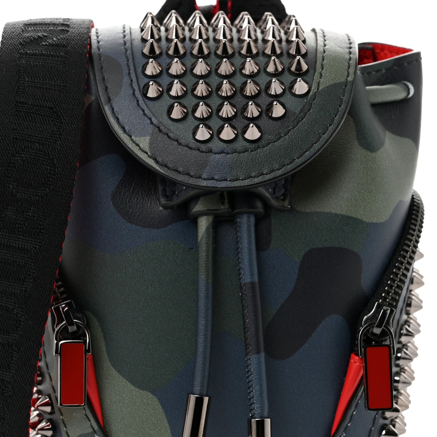 Calfskin Spiked Camouflage Mini Explorafunk Keyring Bag Multicolor