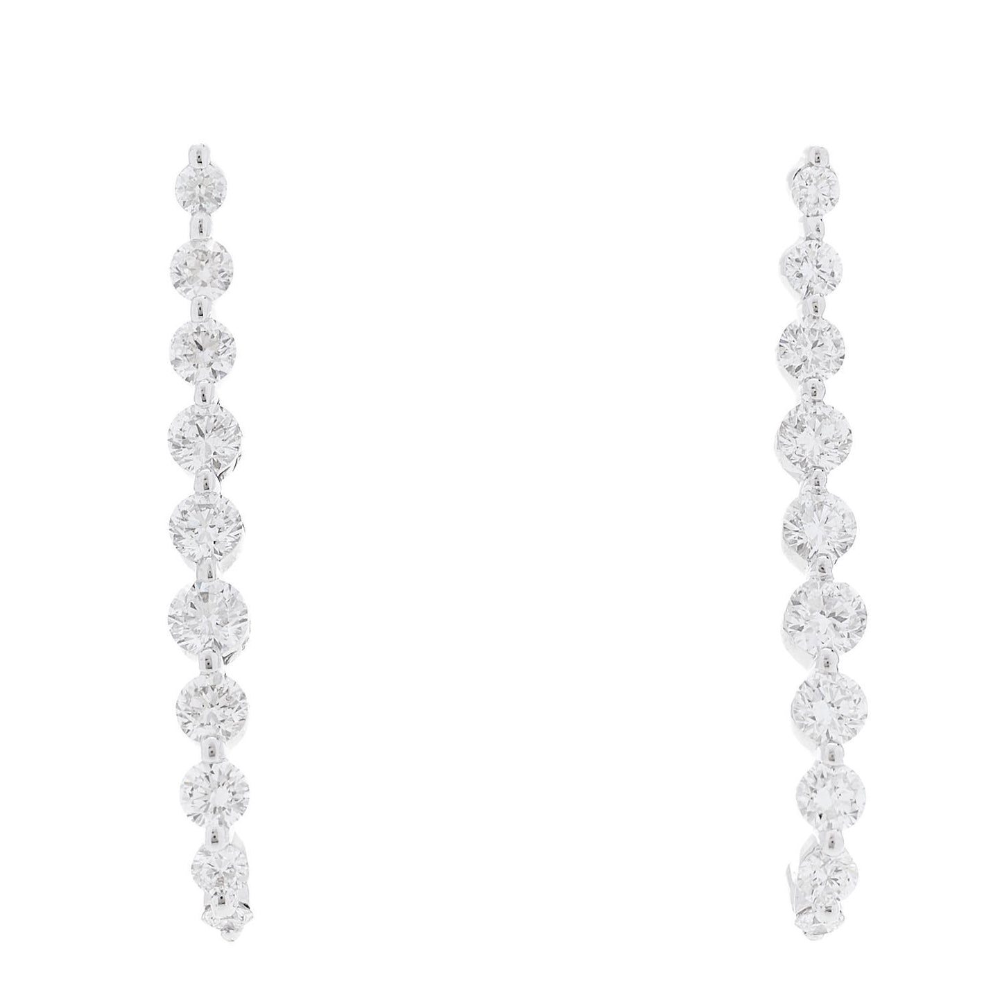 18K White Gold Diamond Medium Cascade Earrings