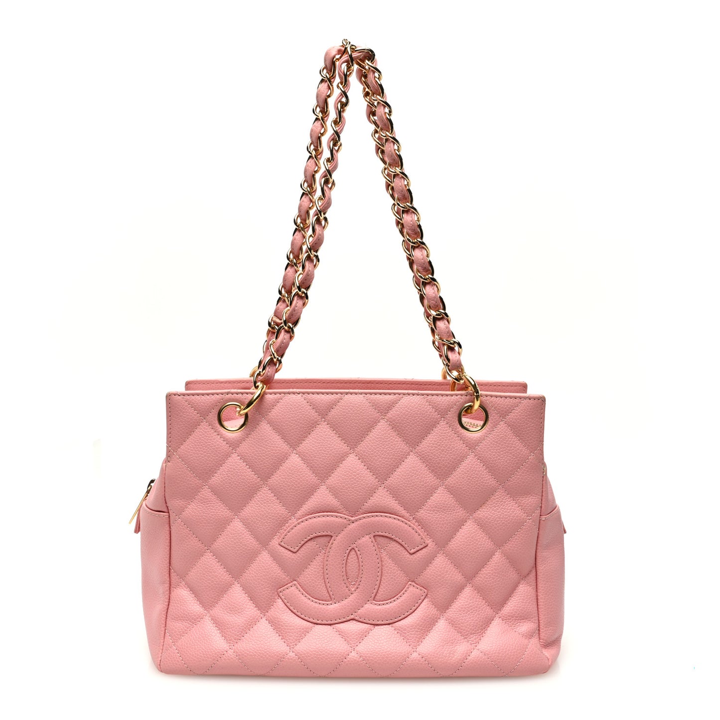 Caviar Quilted Petit Timeless Shopping Tote PTT Pink