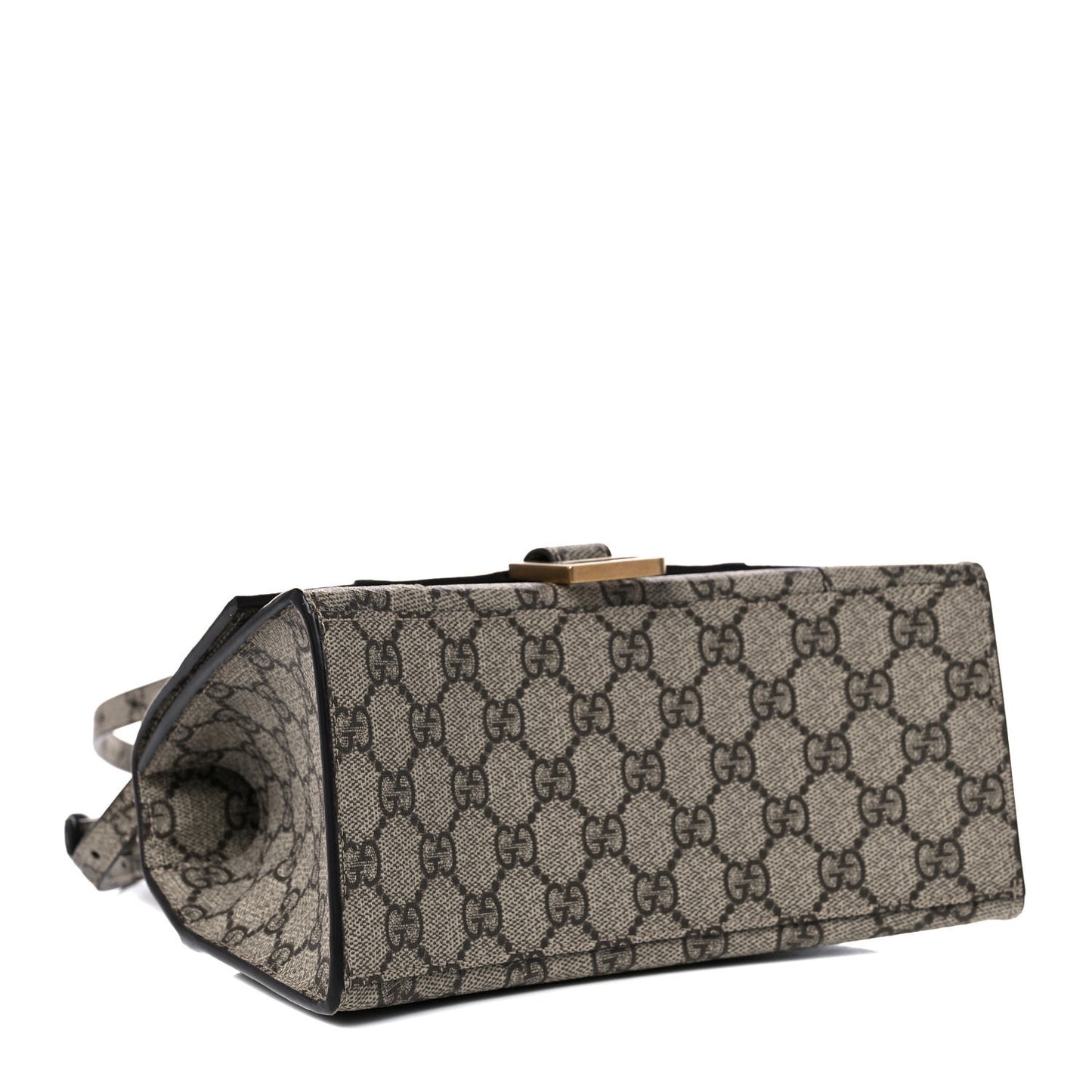 X GUCCI GG Supreme Monogram Small Hourglass Top Handle Bag Beige Ebony