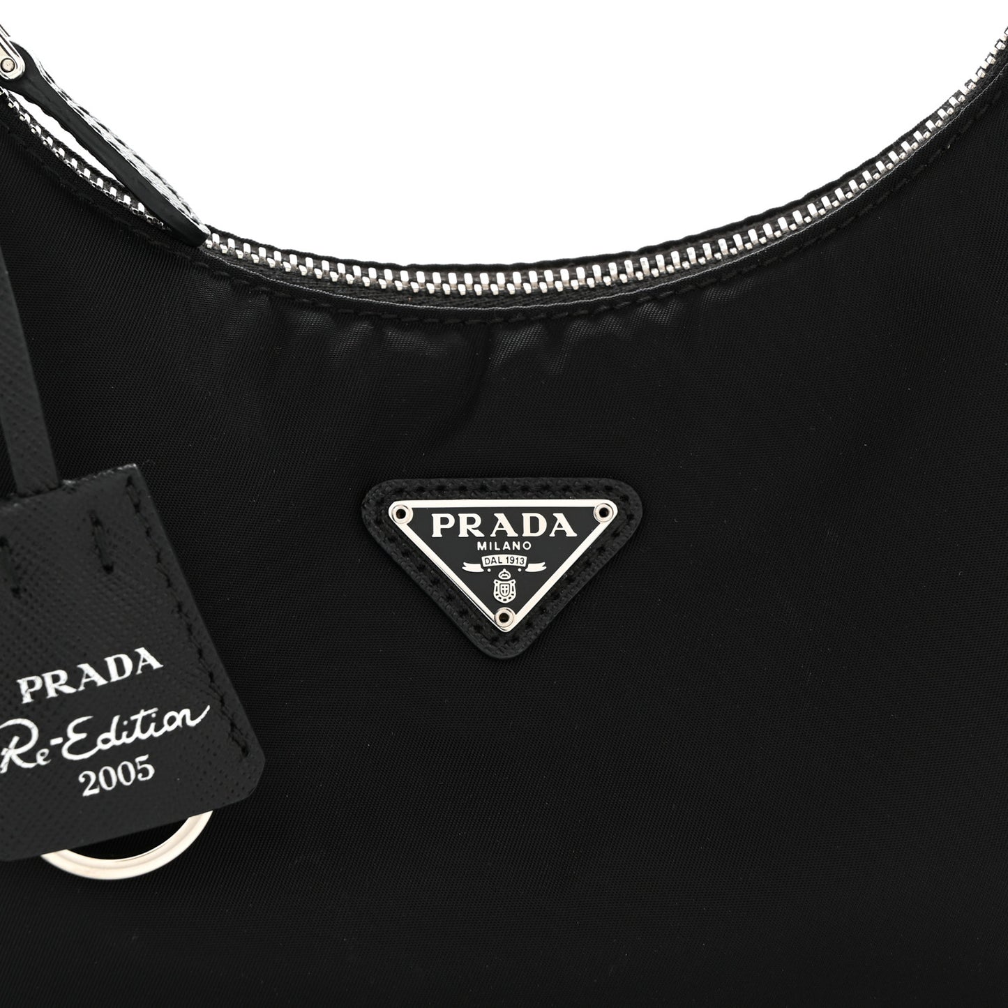 Tessuto Nylon Saffiano Mini Re-Edition 2005 Bag Black