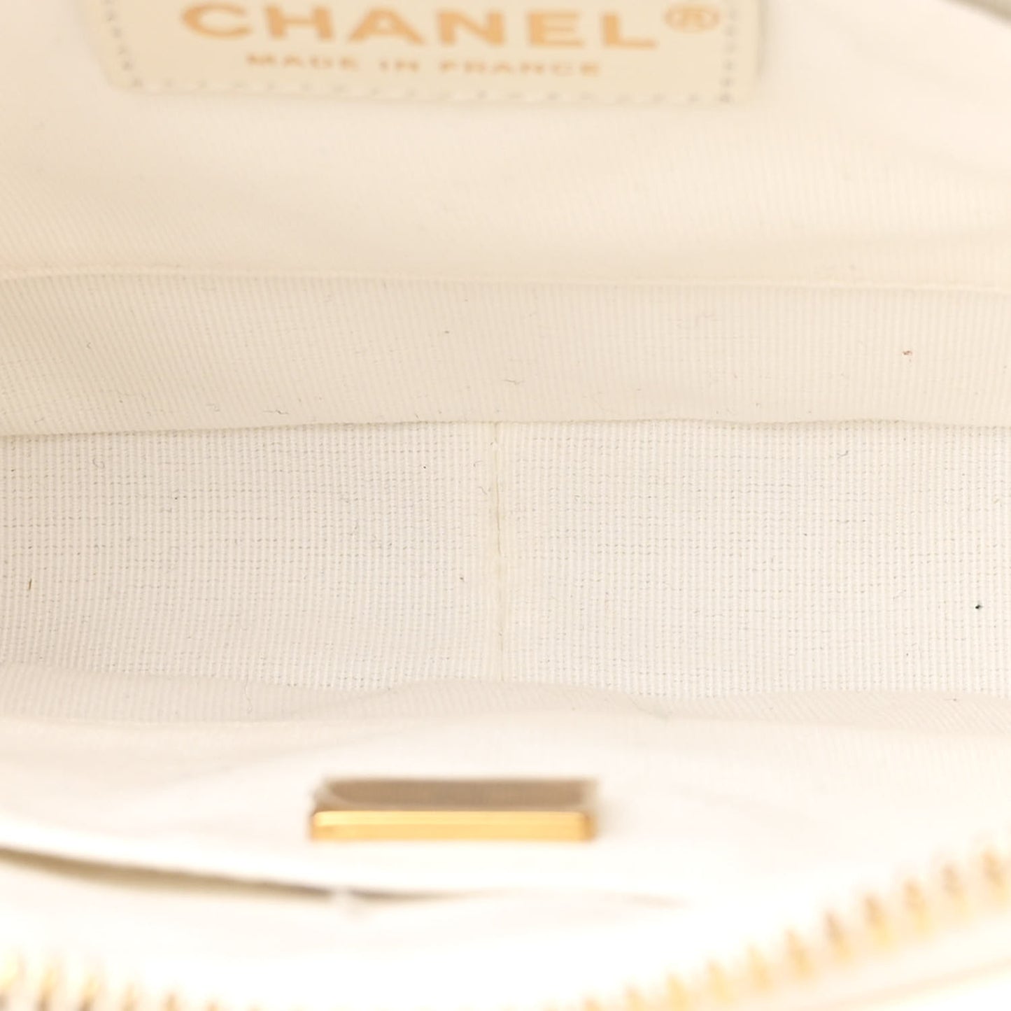 Calfskin Quilted Small Camera Case White