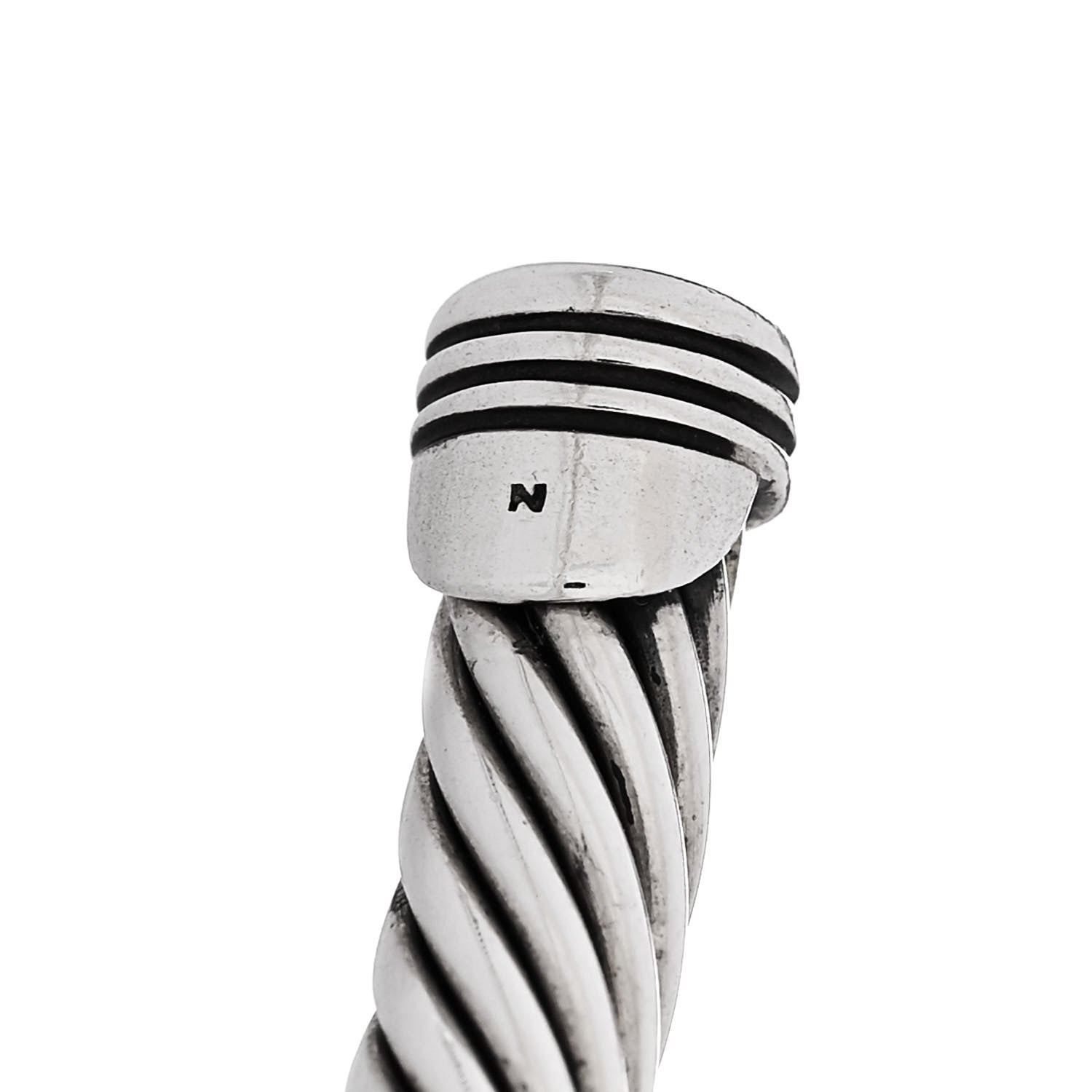 David Yurman Sterling Silver 14K Yellow Gold 5mm X Station Cable Bracelet 4 of 4